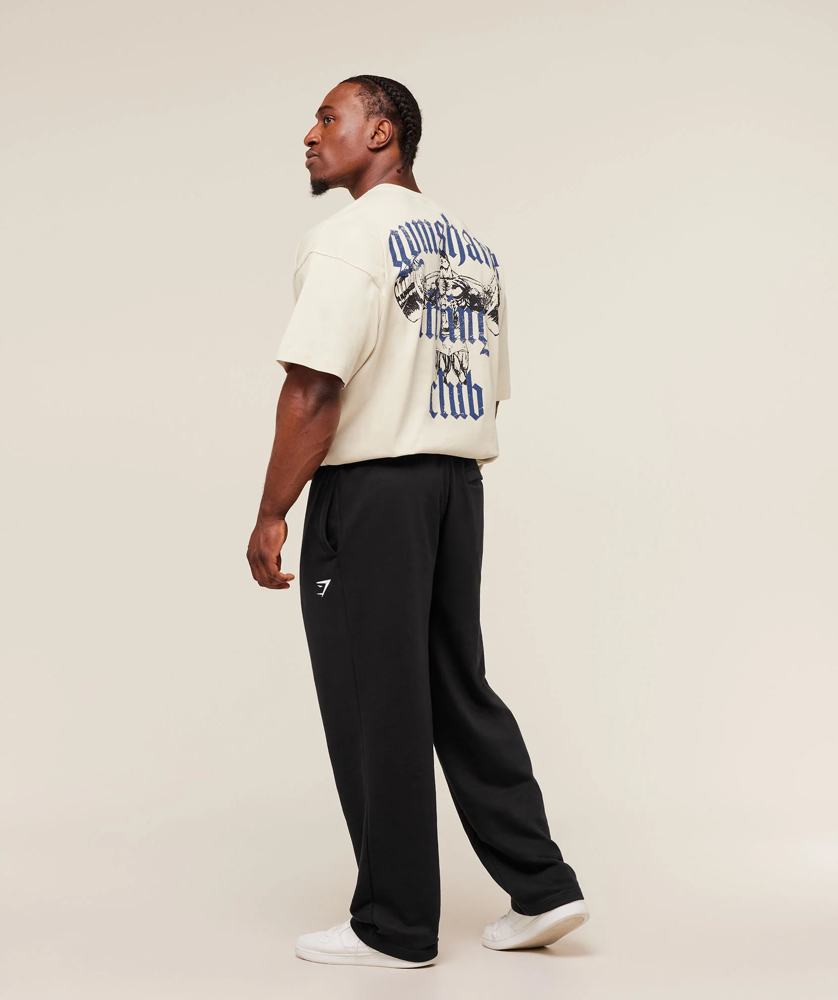 Gymshark Lifting Club T-Shirt - Oat White/Compound Blue - Image 4