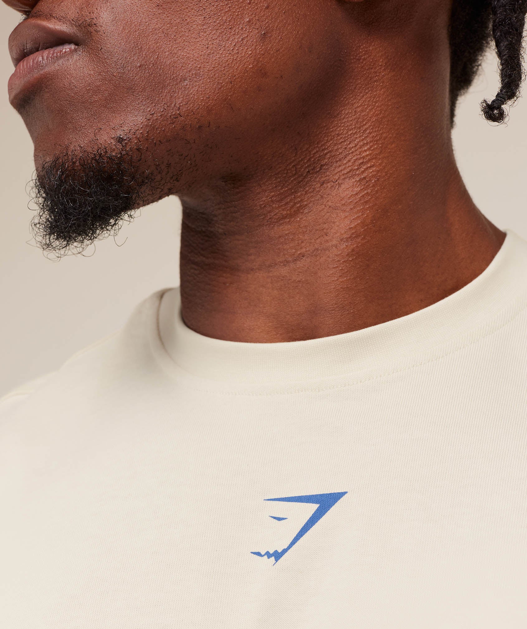 Gymshark Lifting Club T-Shirt - Oat White/Compound Blue - Image 6