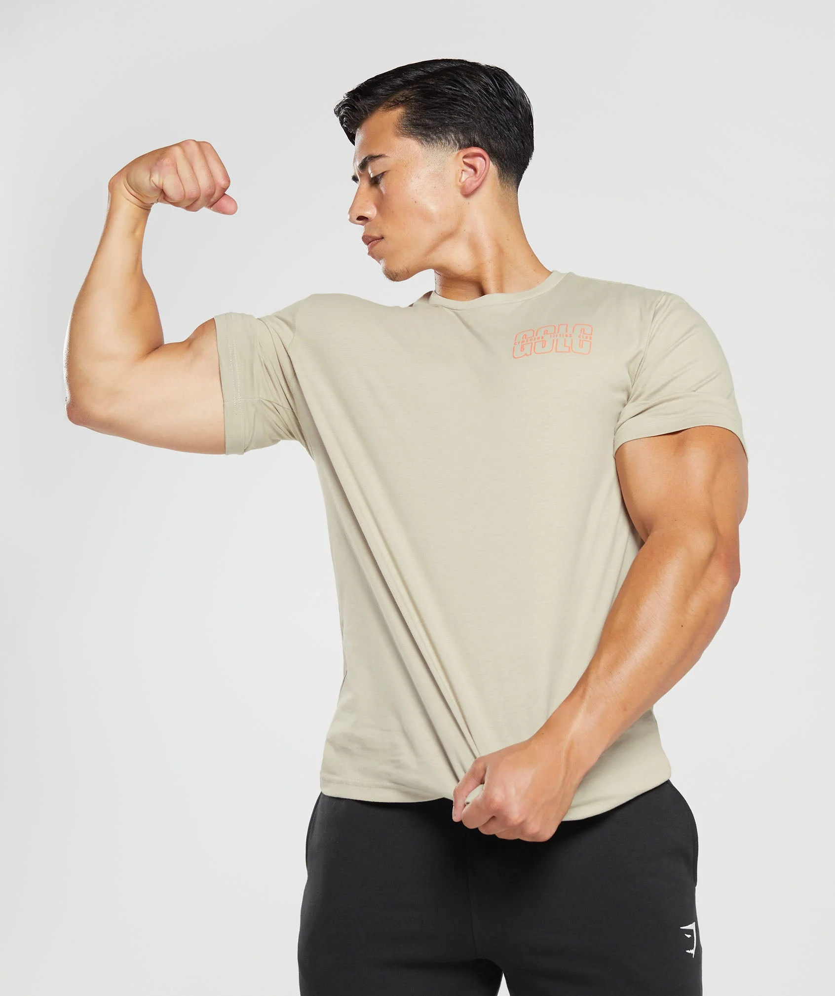 Gymshark Lifting Club T-Shirt - Washed Stone Brown - Image 4