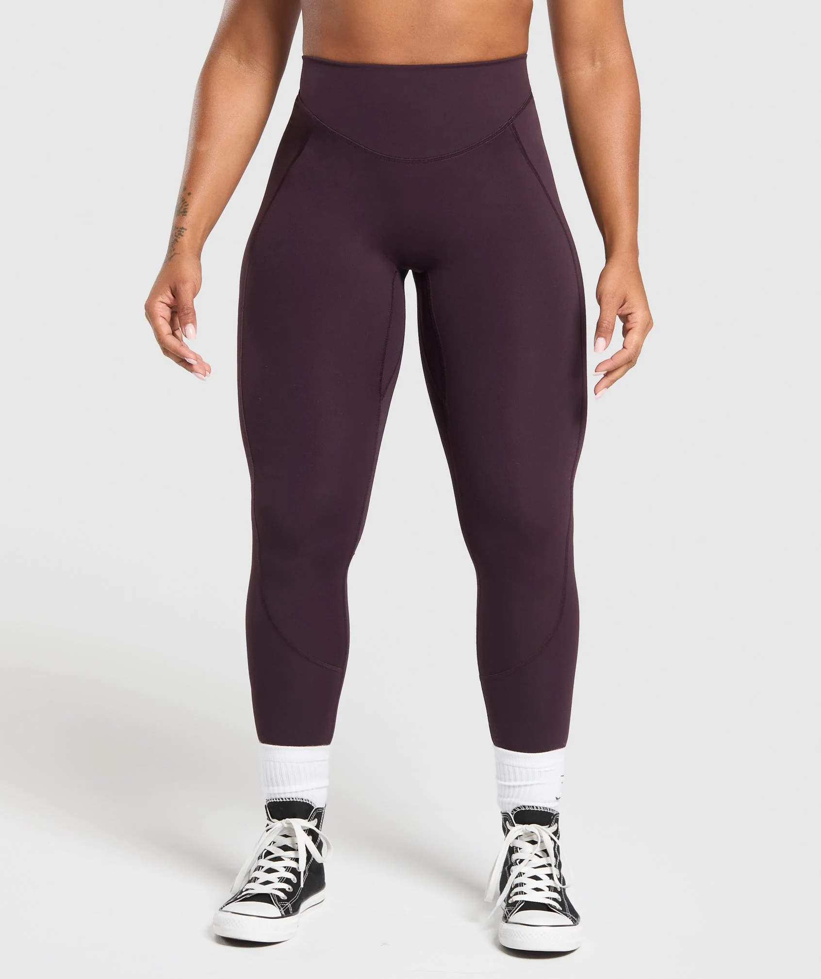 Gymshark Lifting Dipped Waistband Leggings - Plum Brown - Image 2