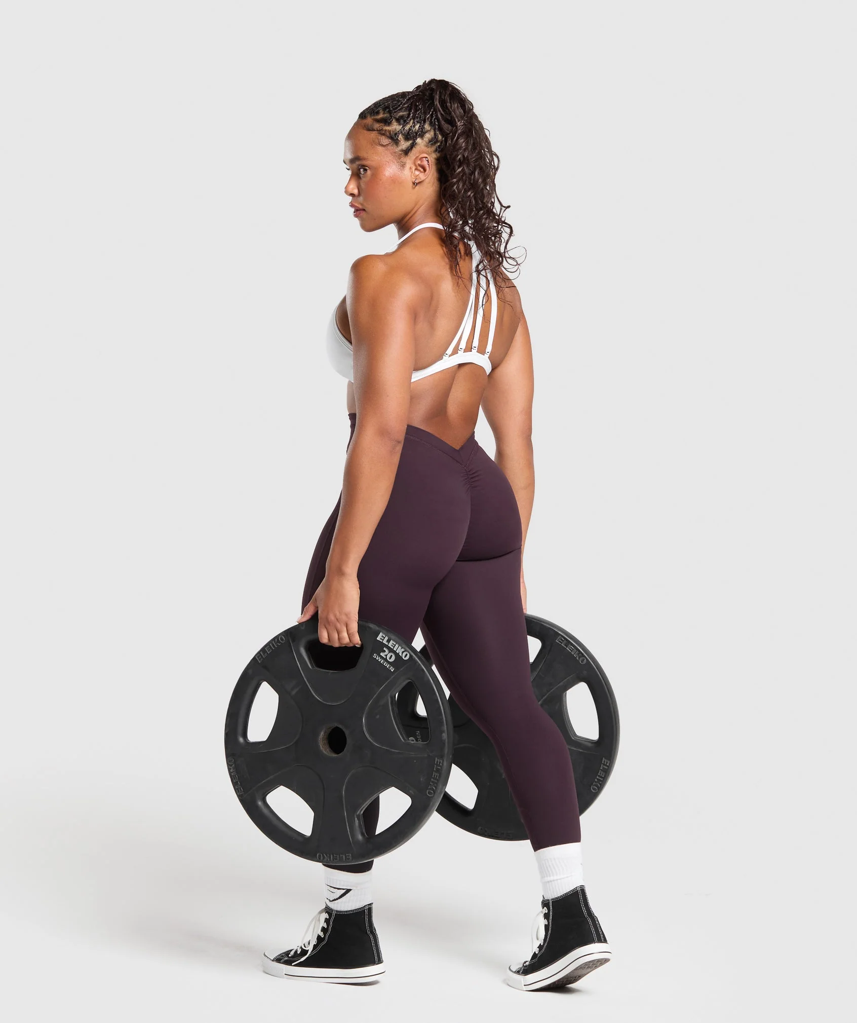 Gymshark Lifting Dipped Waistband Leggings - Plum Brown - Image 3