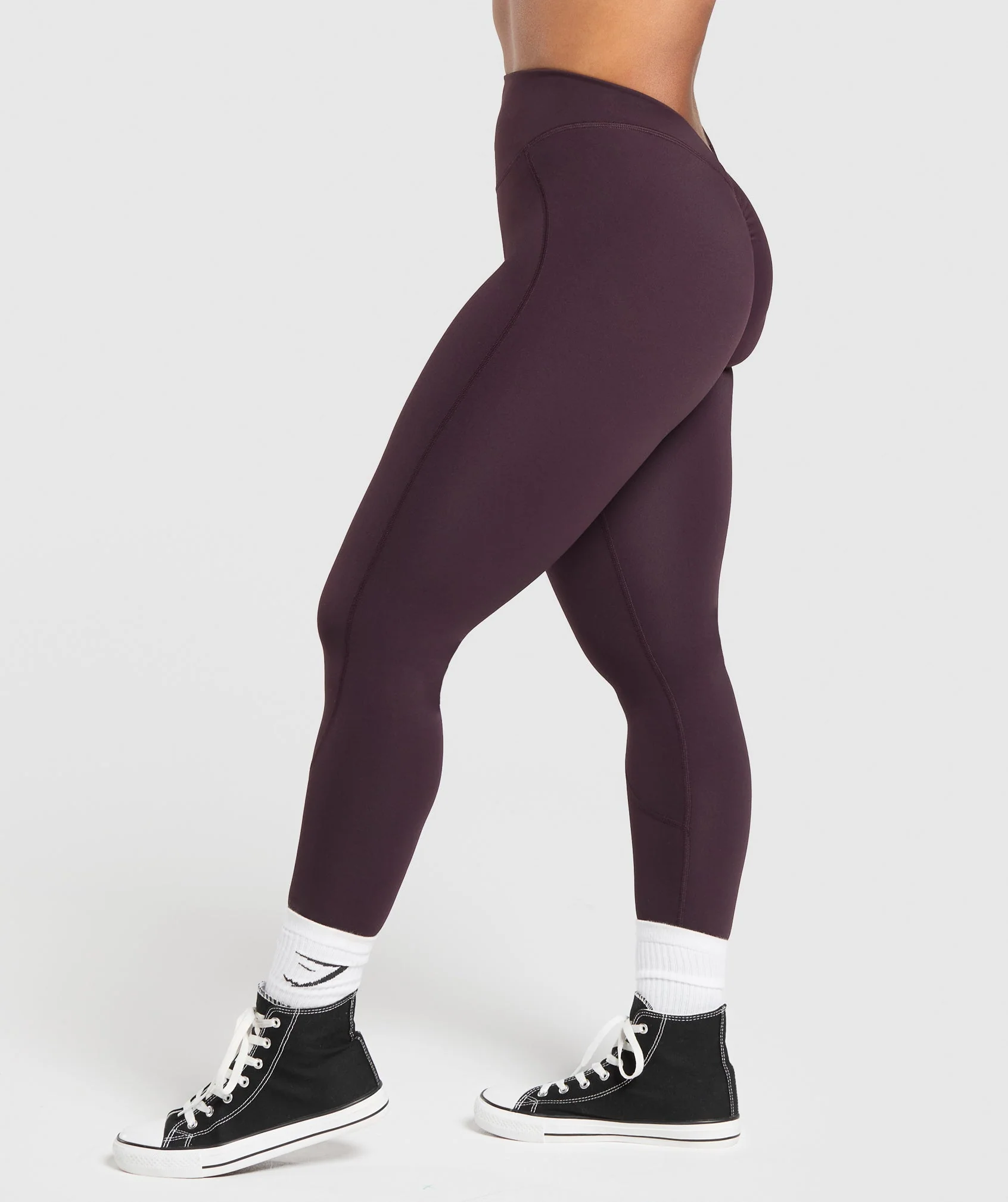 Gymshark Lifting Dipped Waistband Leggings - Plum Brown - Image 4