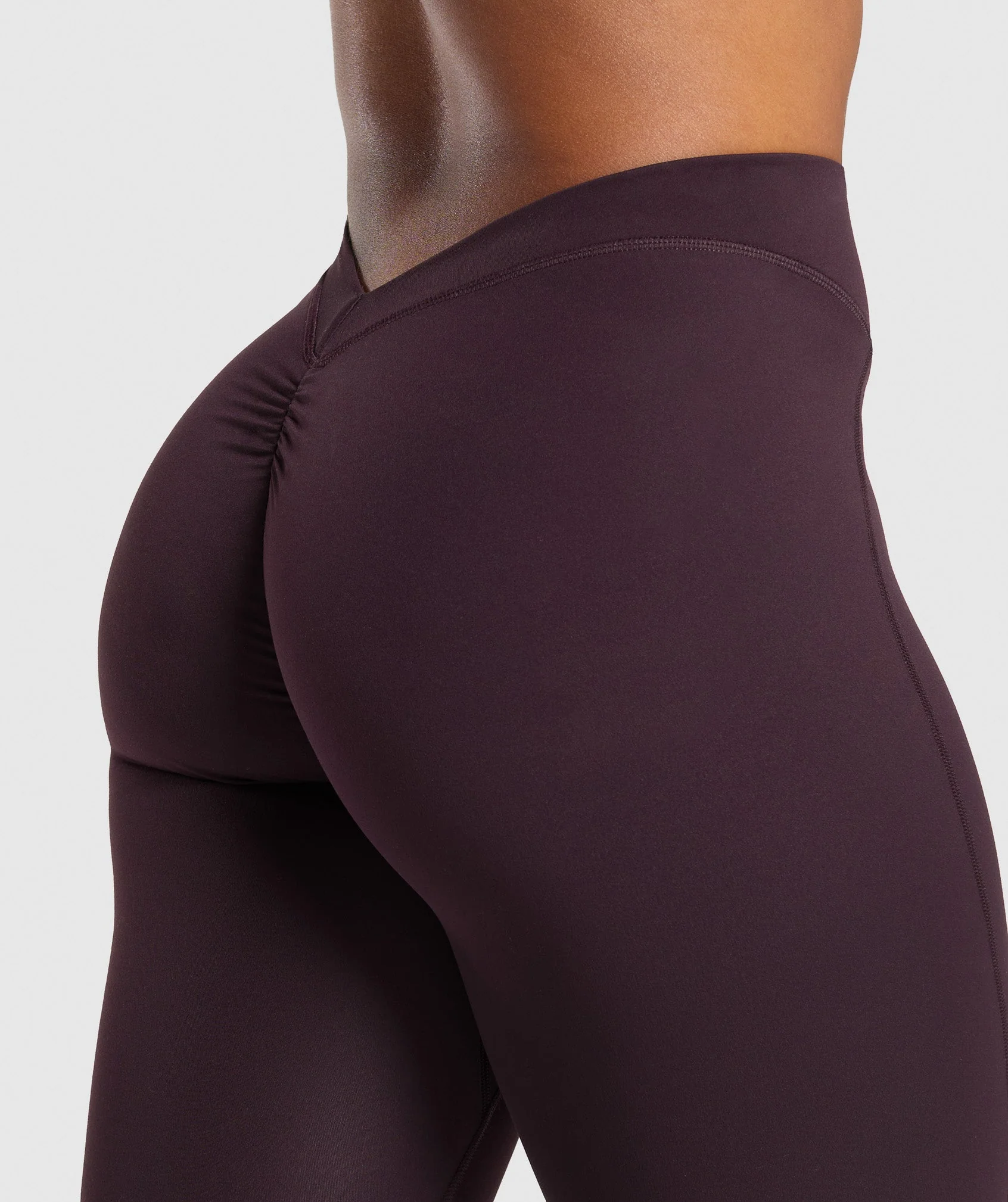 Gymshark Lifting Dipped Waistband Leggings - Plum Brown - Image 5