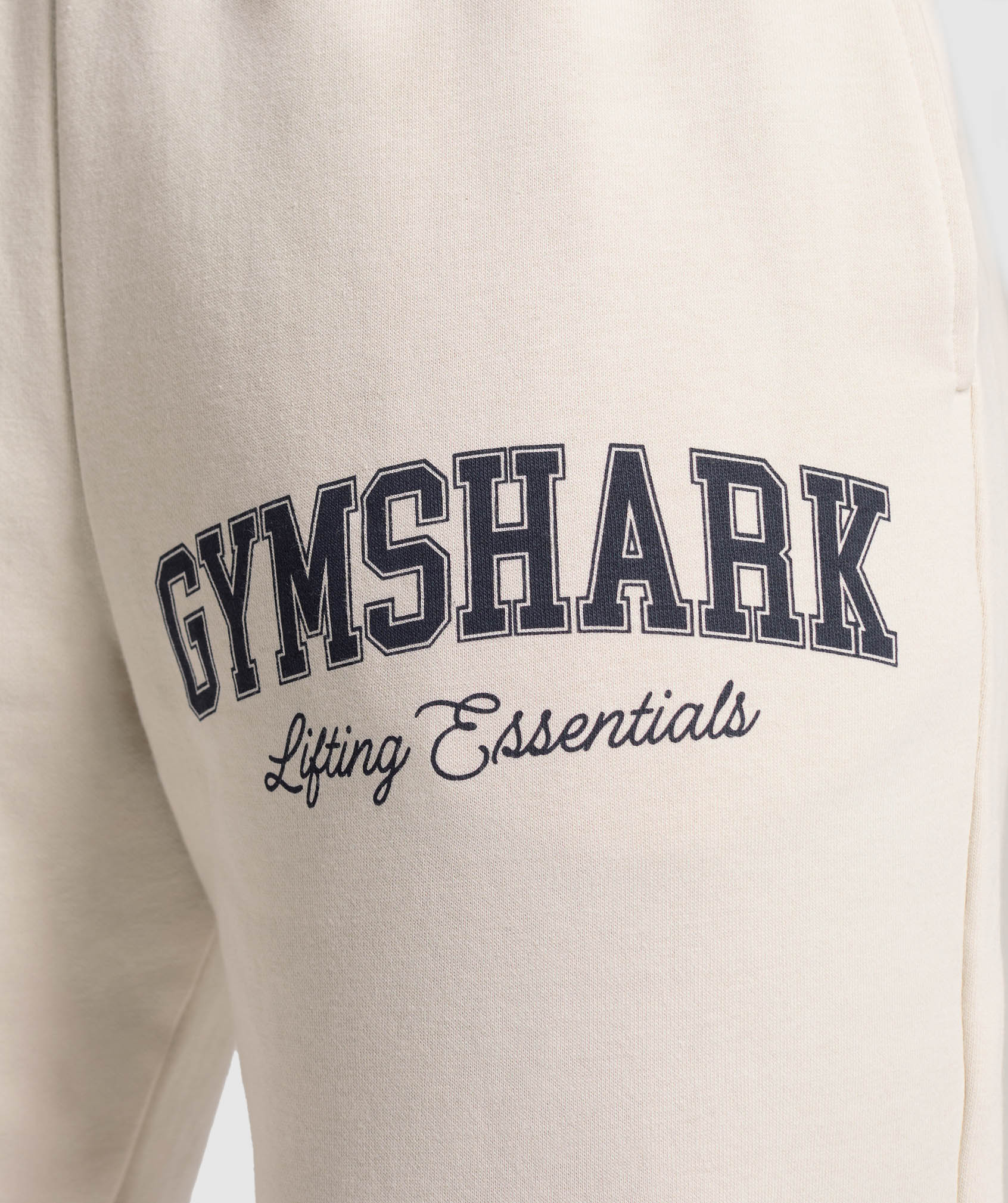 Gymshark Lifting Essentials Graphic Brushed Oversized Joggers - Oat White - Image 6