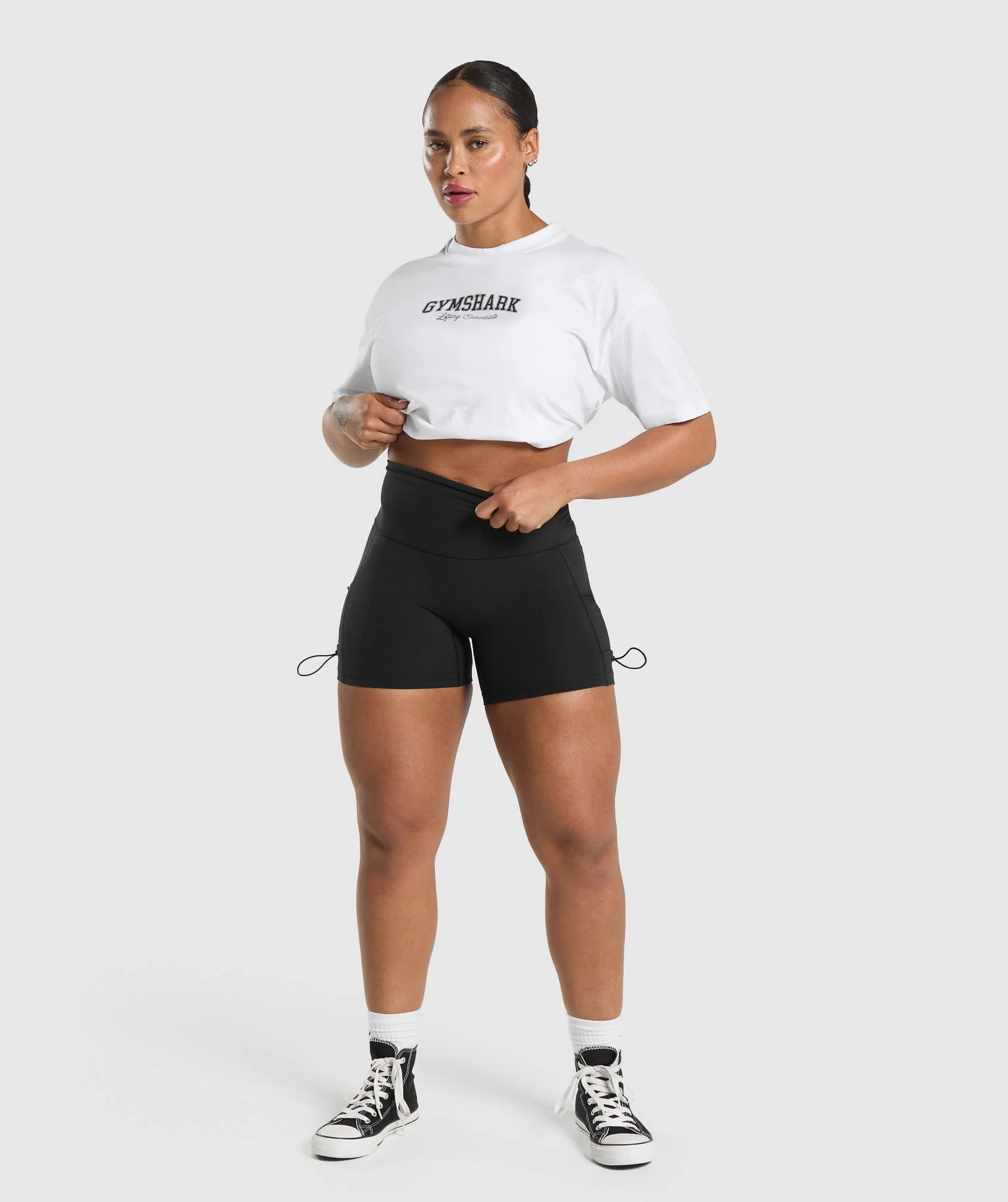 Gymshark Lifting Essentials Graphic Oversized T-Shirt - White - Image 4