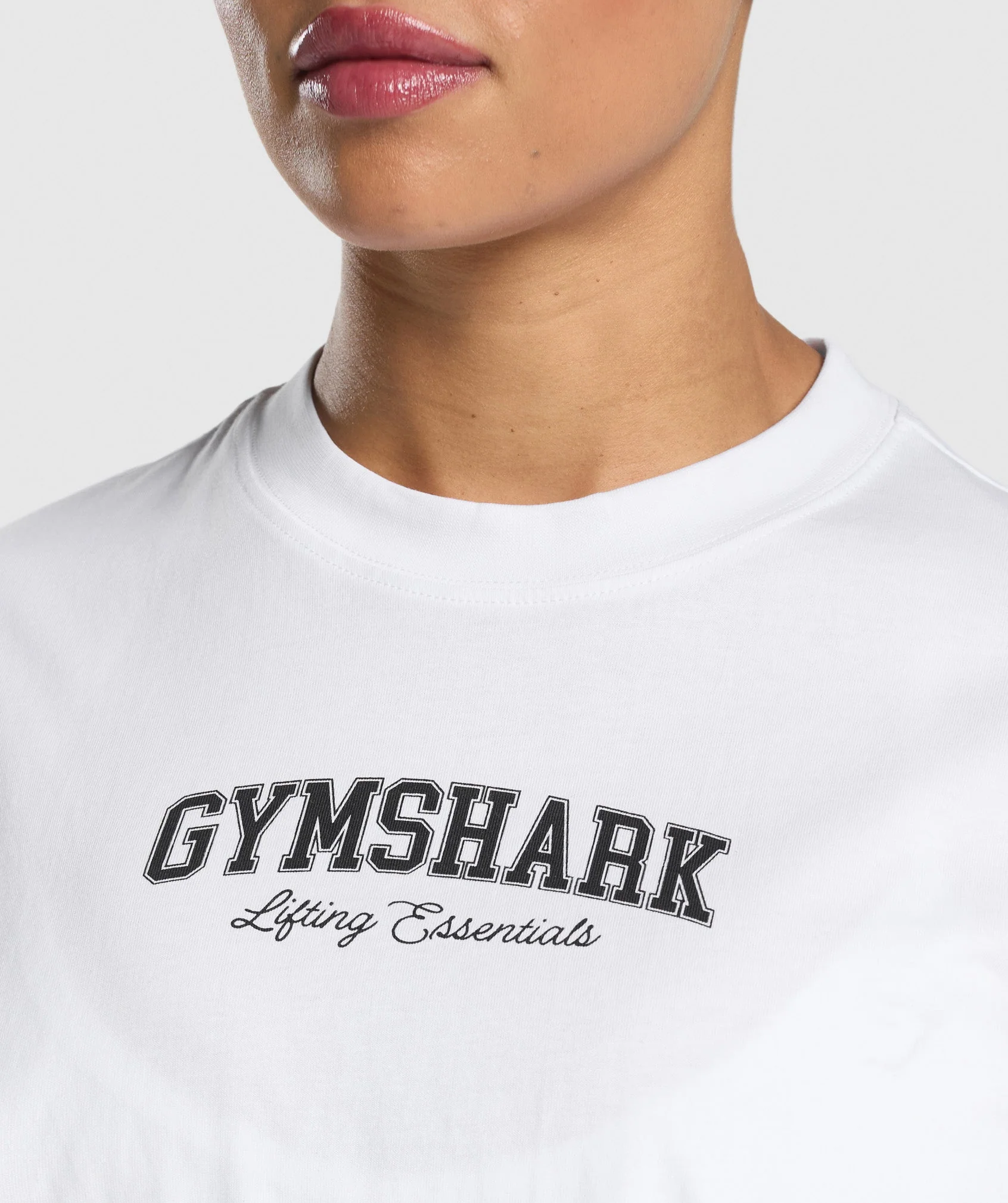 Gymshark Lifting Essentials Graphic Oversized T-Shirt - White - Image 5
