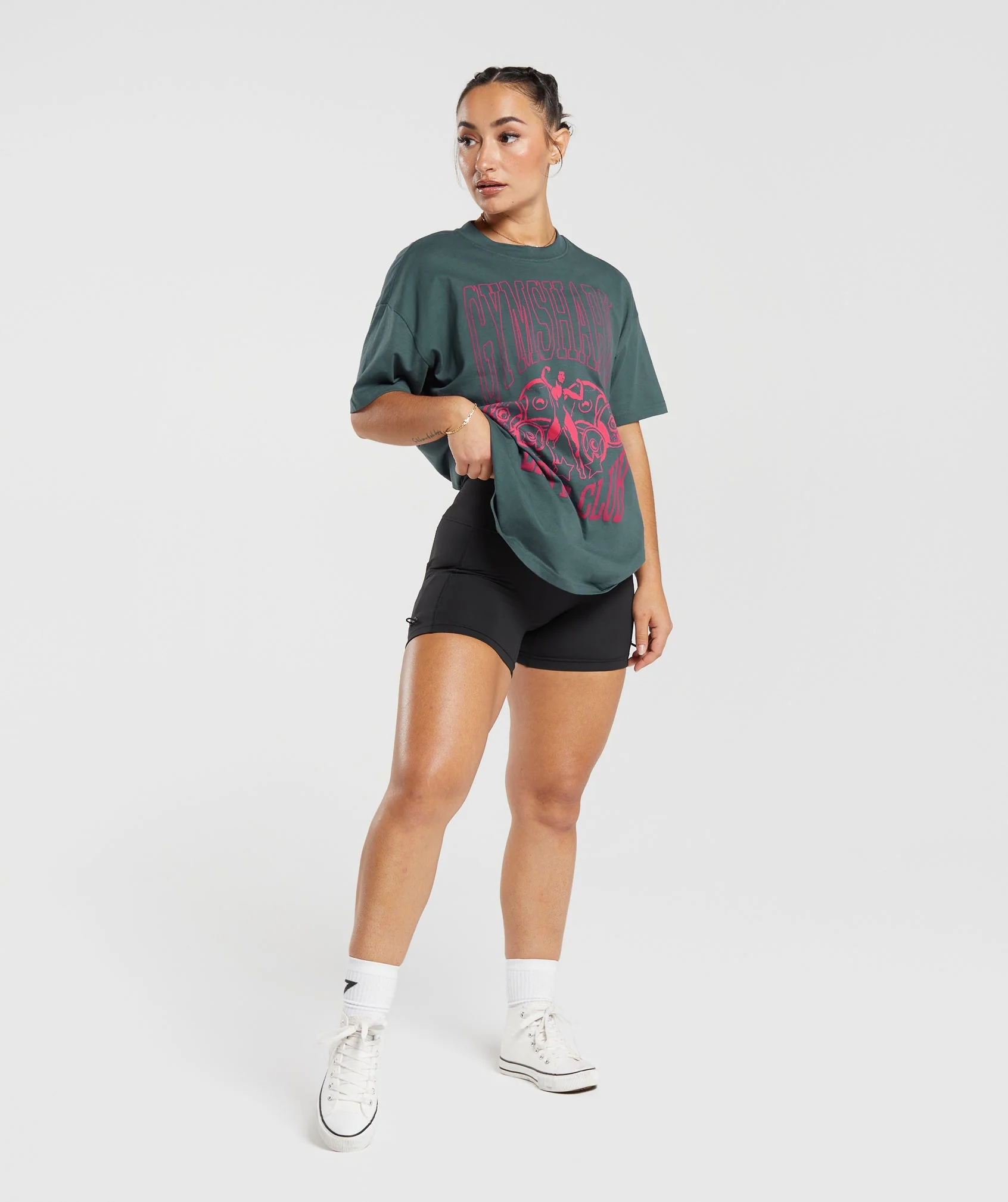 Gymshark Lifting Graphic Oversized T-Shirt - Smokey Teal - Image 3