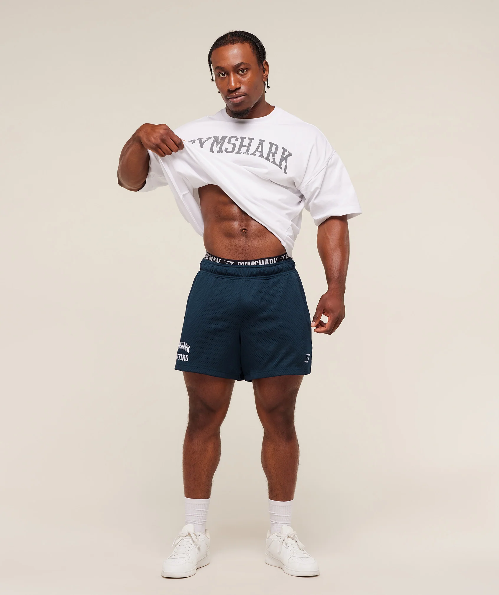 Gymshark Lifting Mesh 5" Shorts - Navy - Image 4