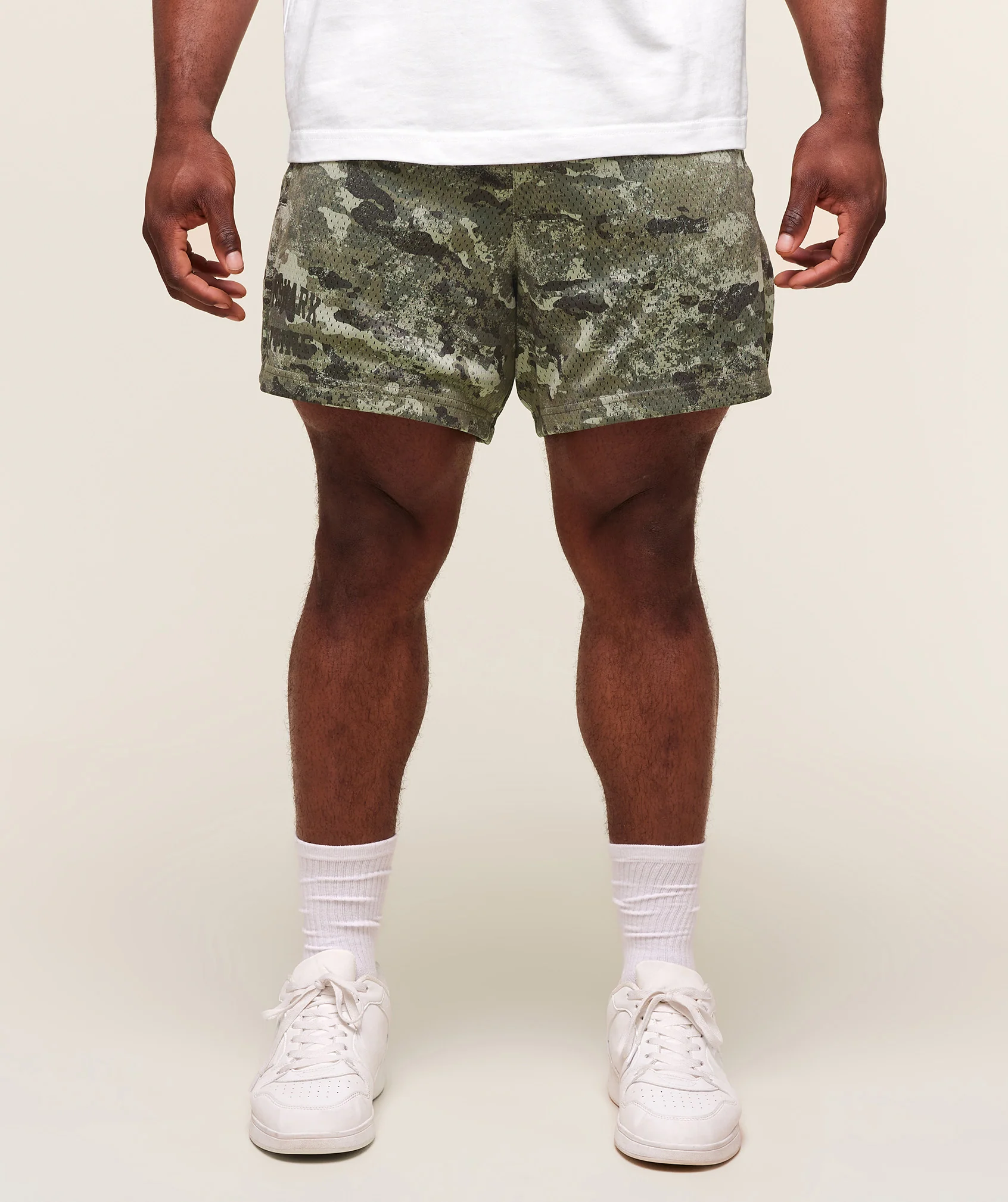 Gymshark Lifting Mesh 5" Shorts - Chalk Green