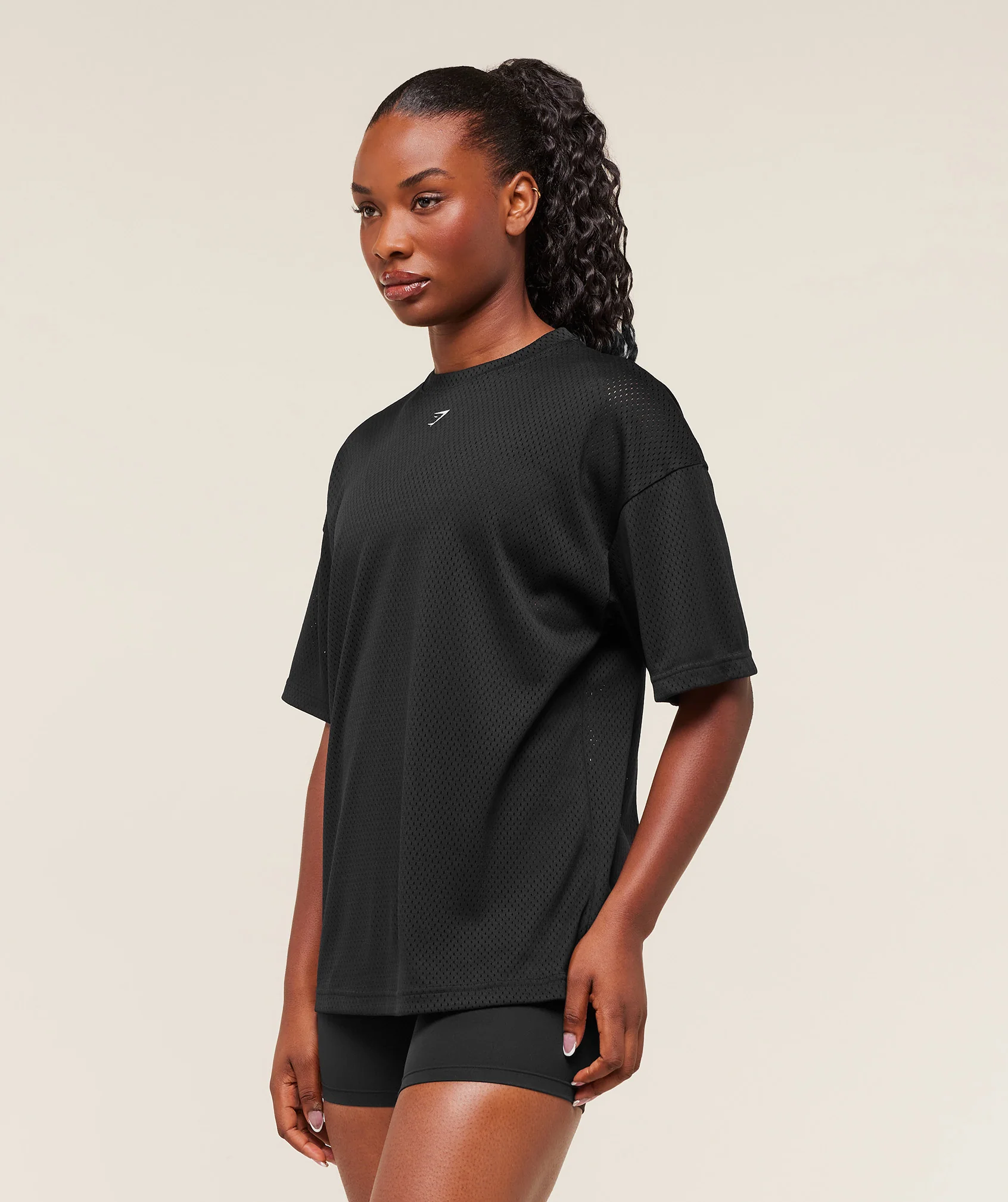 Gymshark Lifting Mesh Oversized Tee - Black - Image 3