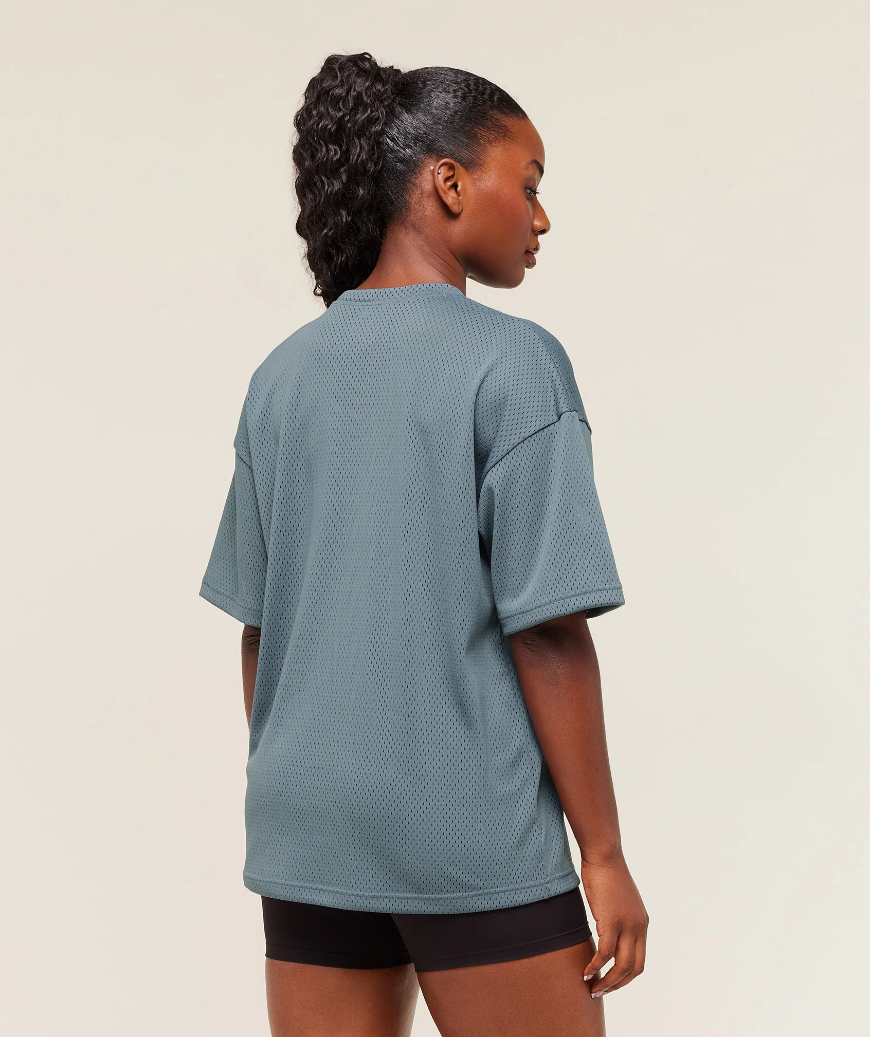 Gymshark Lifting Mesh Oversized Tee - Iron Blue - Image 2