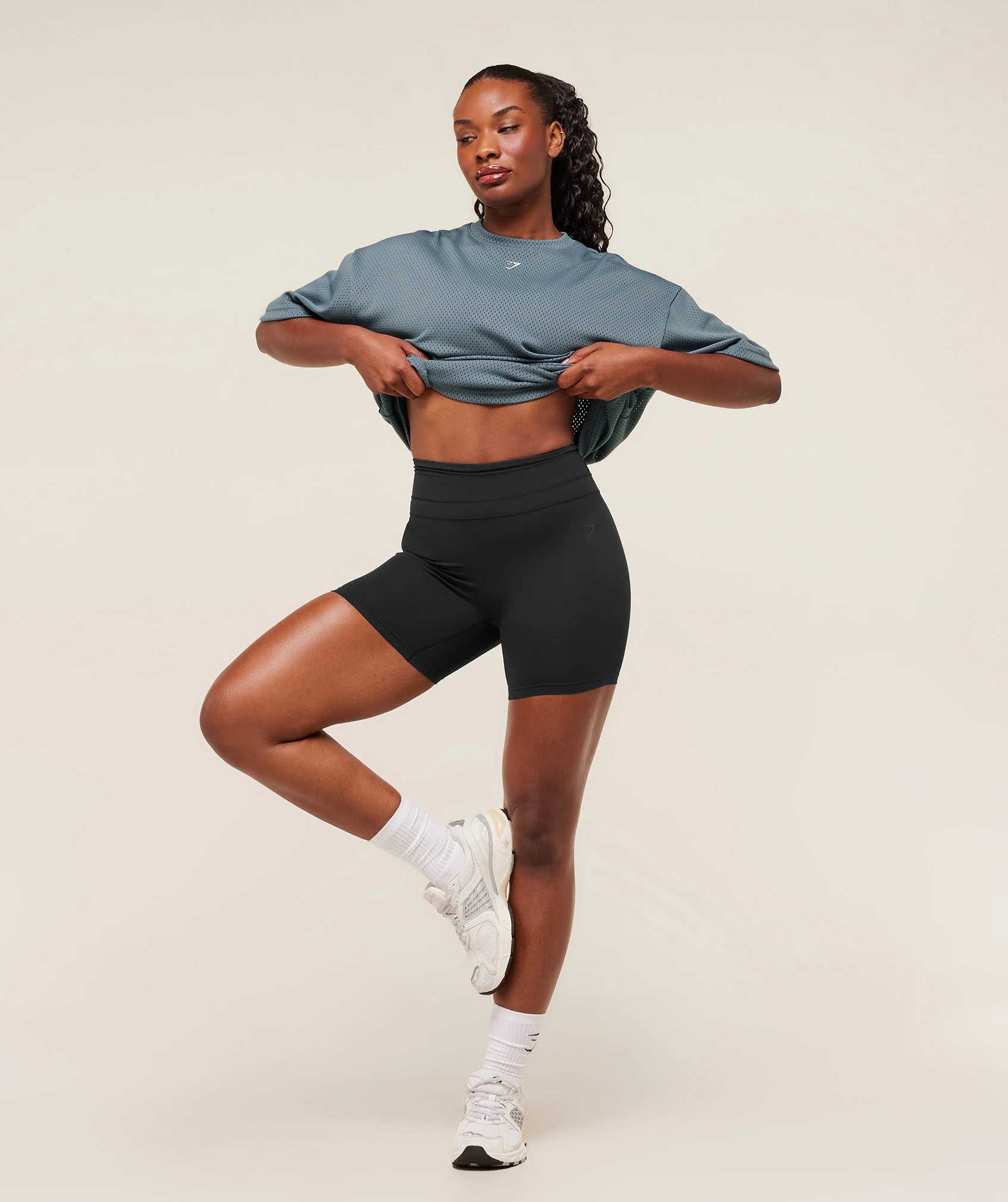 Gymshark Lifting Mesh Oversized Tee - Iron Blue - Image 5