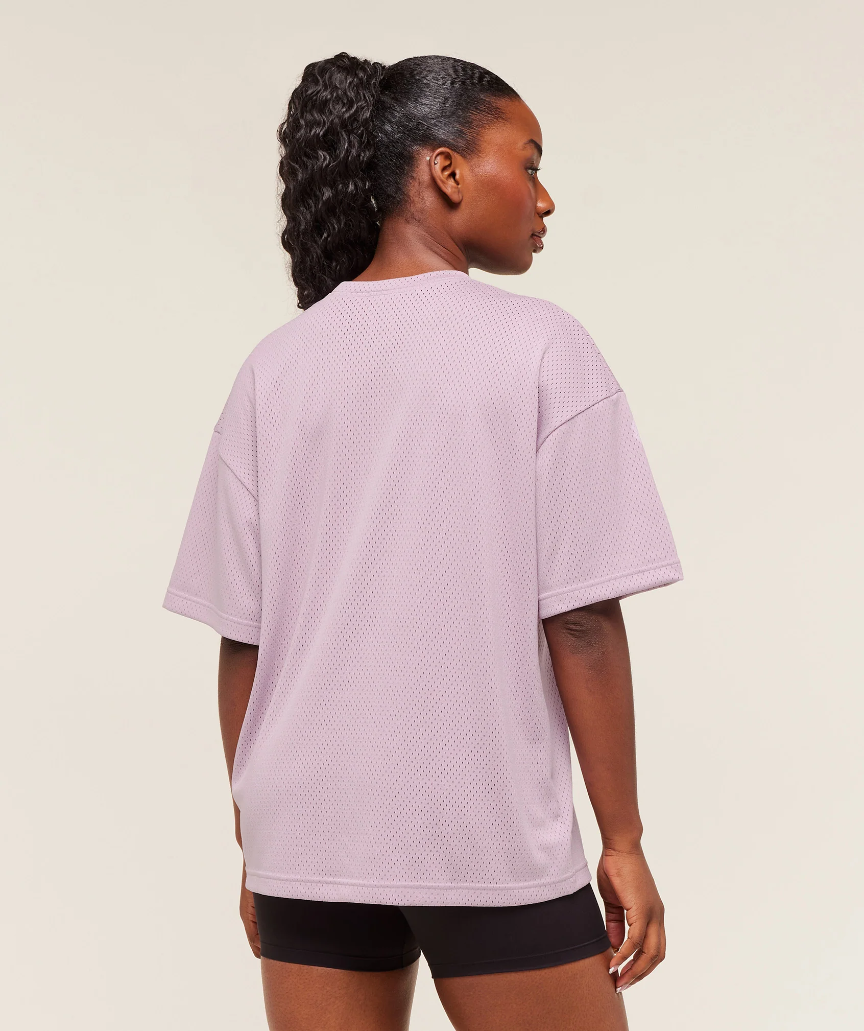 Gymshark Lifting Mesh Oversized Tee - Warm Lilac - Image 2