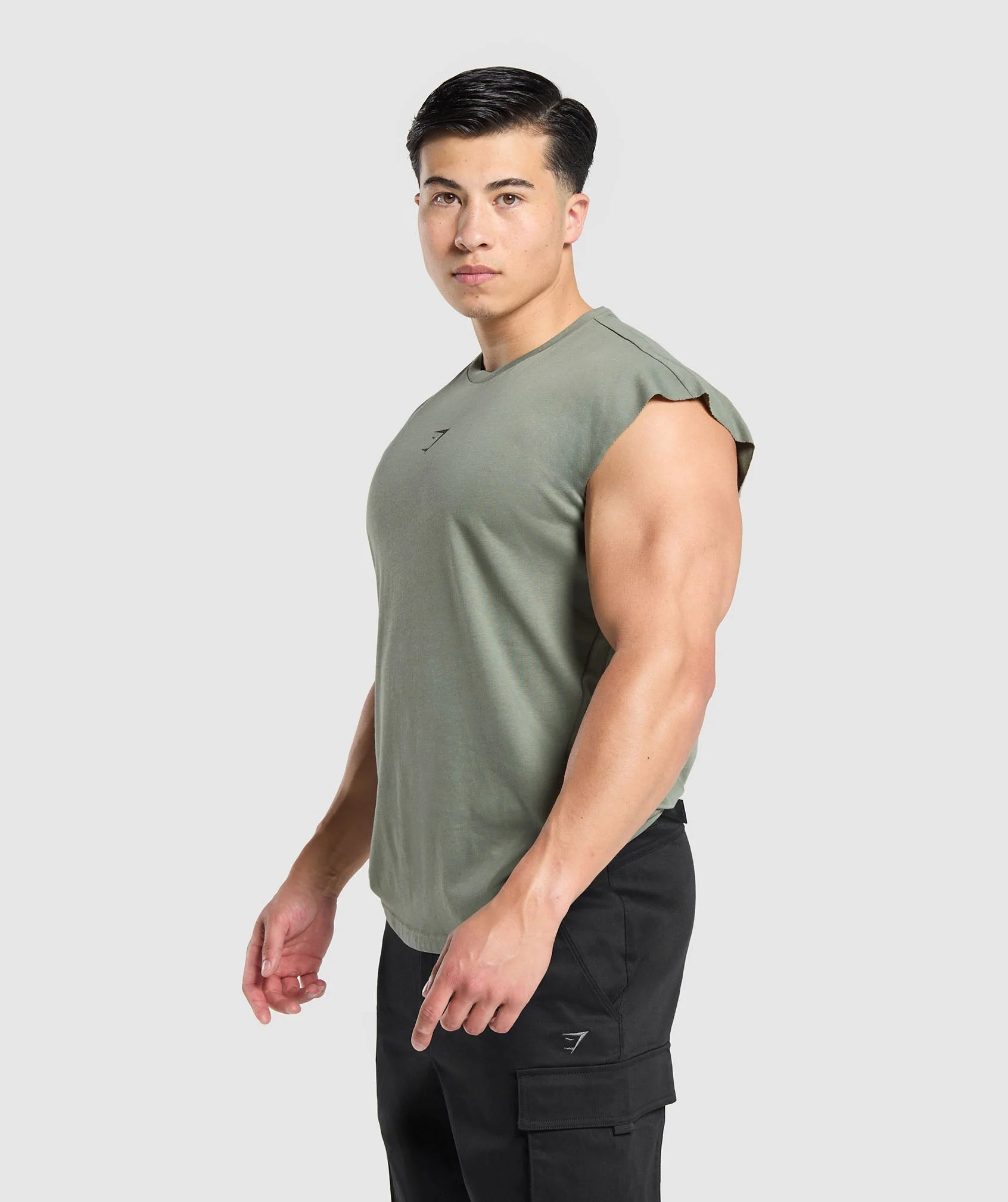 Gymshark Lifting Stars Cut Off Tank - Unit Green - Image 3