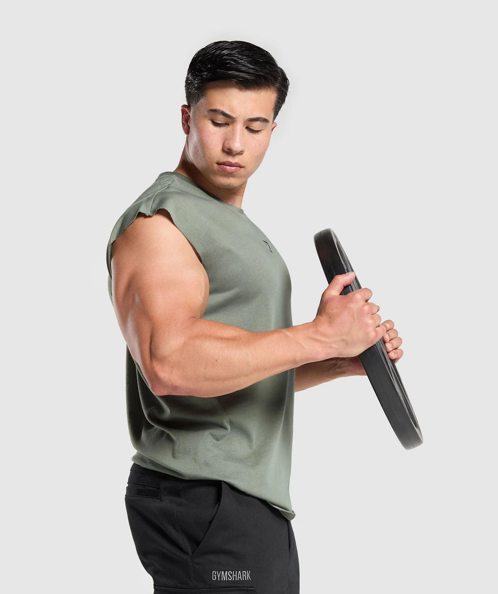 Gymshark Lifting Stars Cut Off Tank - Unit Green - Image 5