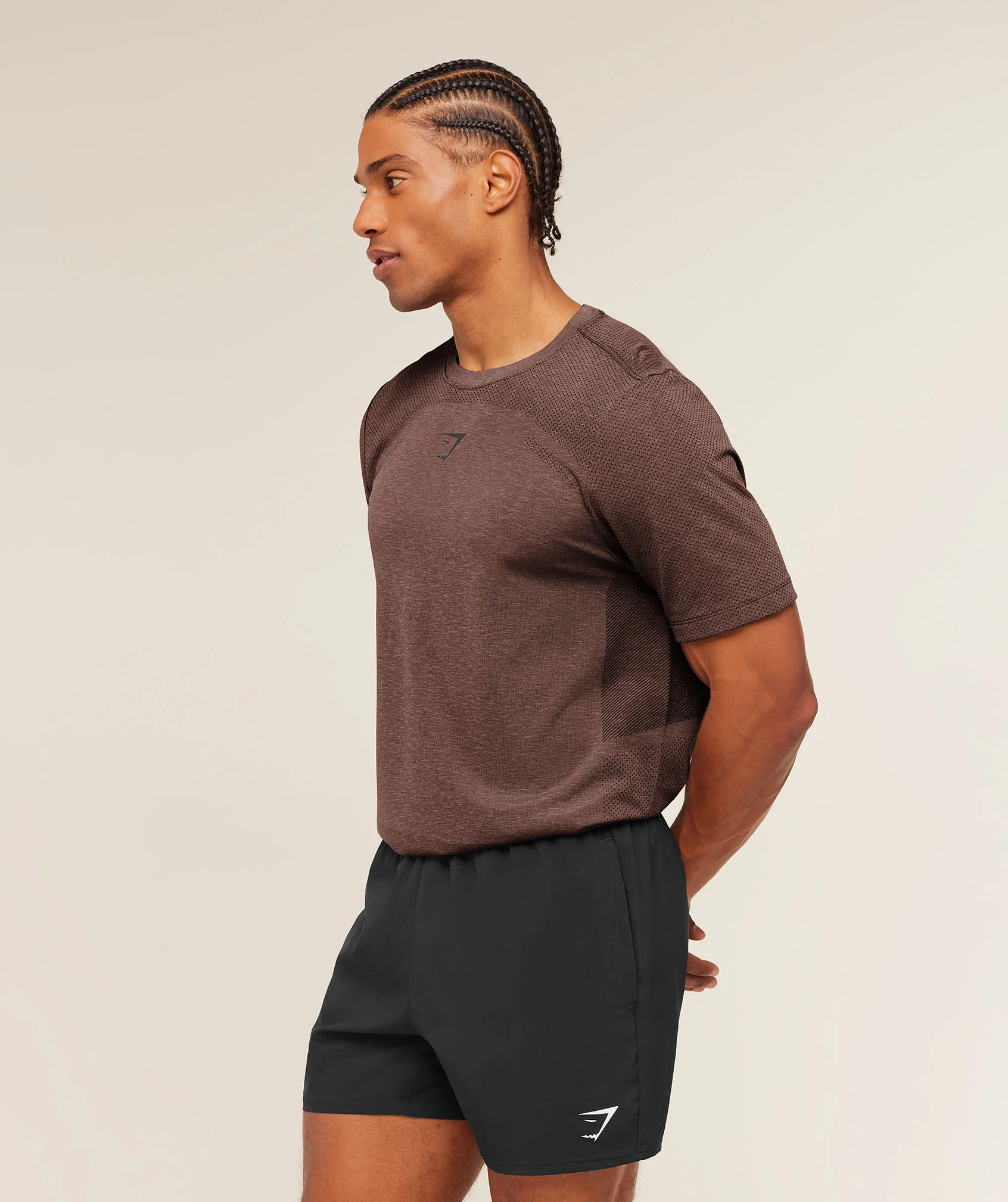 Gymshark Lightweight Seamless T-Shirt - Soft Brown/Marl - Image 3