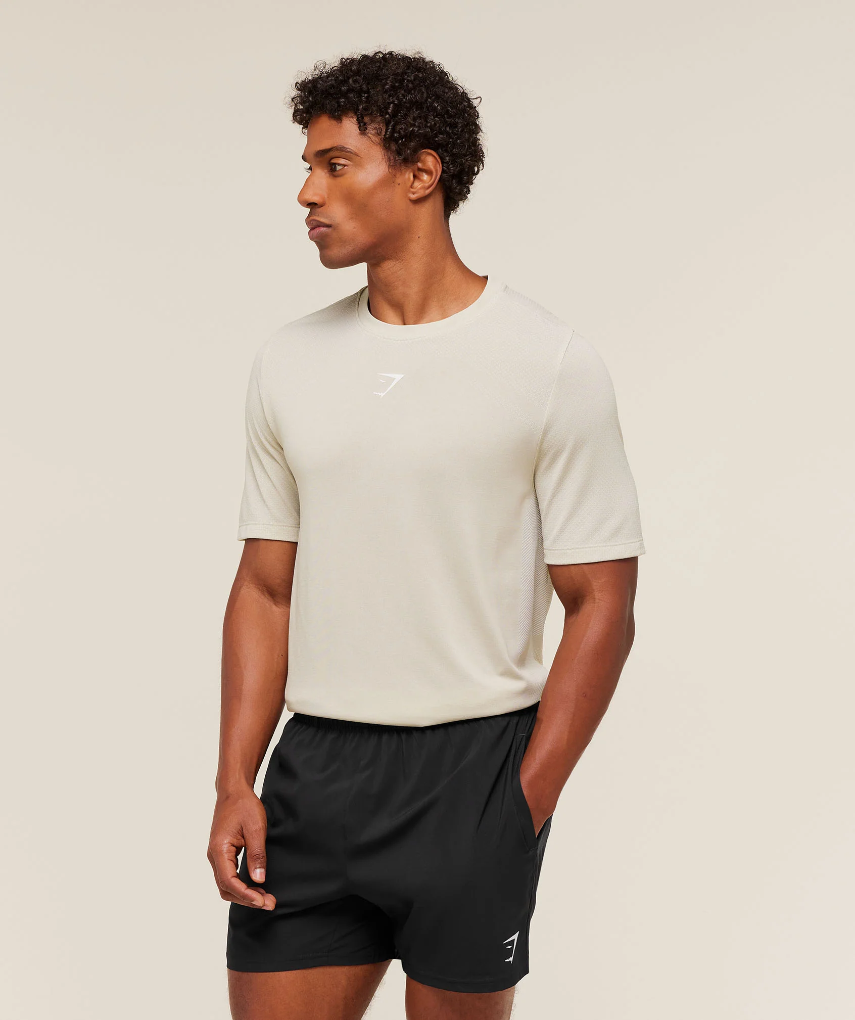 Gymshark Lightweight Seamless T-Shirt - Pebble Grey/White - Image 3