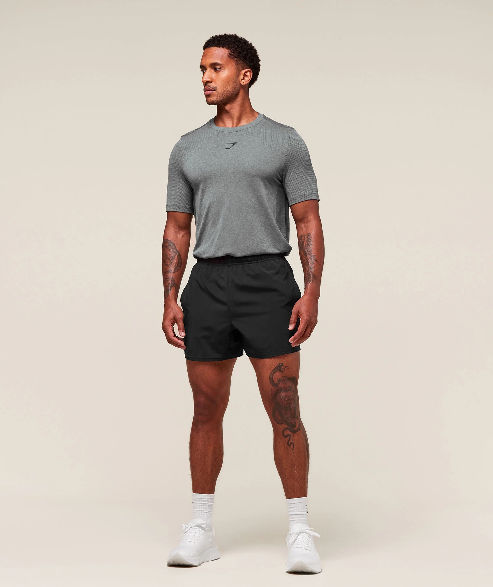 Gymshark Lightweight Seamless T-Shirt - Light Grey/Smokey Grey - Image 4