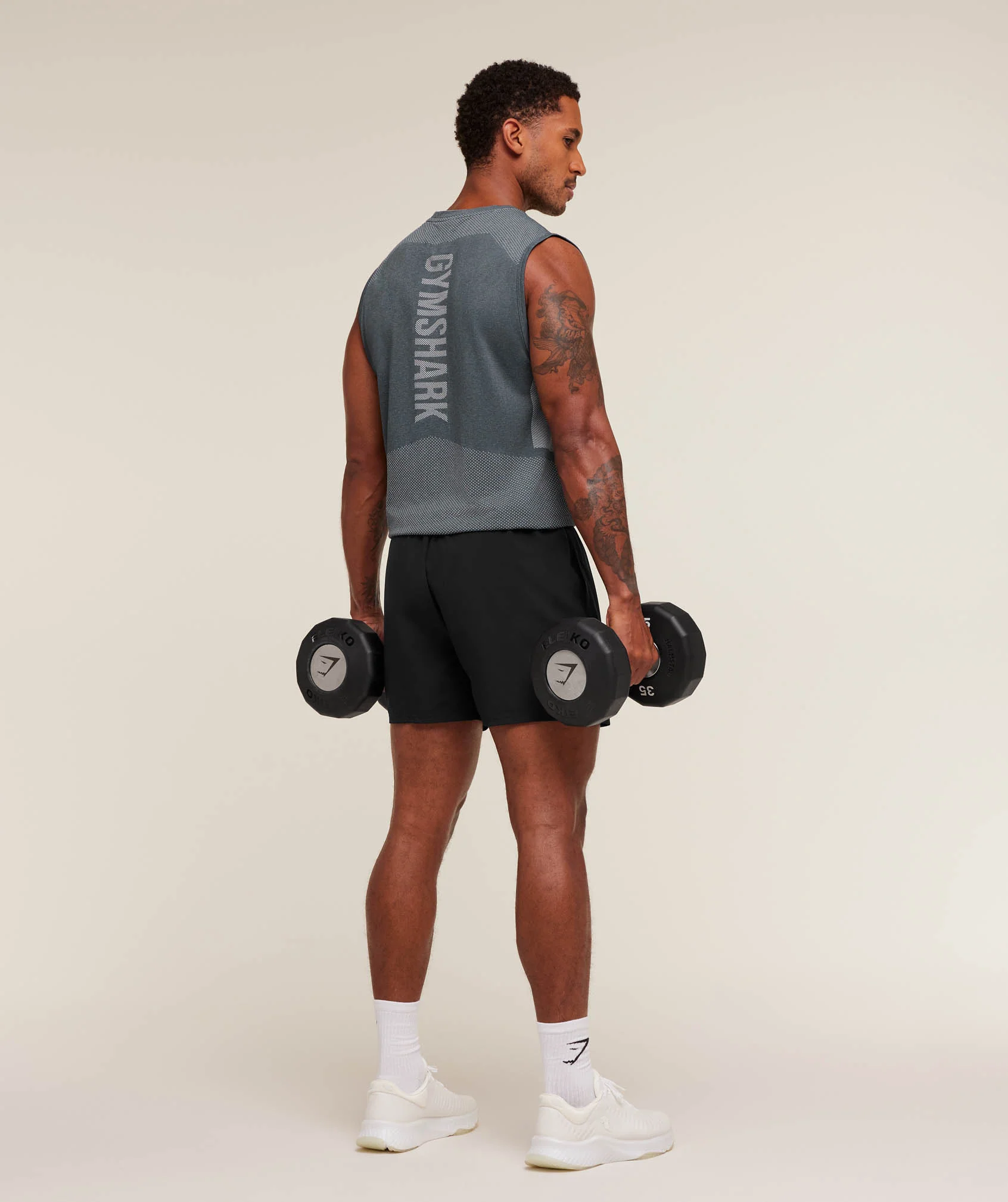 Gymshark Lightweight Seamless Tank - Iron Blue/Dark Grey - Image 4