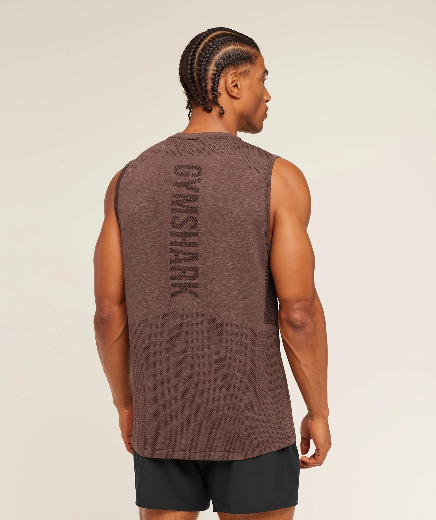 Gymshark Lightweight Seamless Tank - Soft Brown/Marl - Image 4