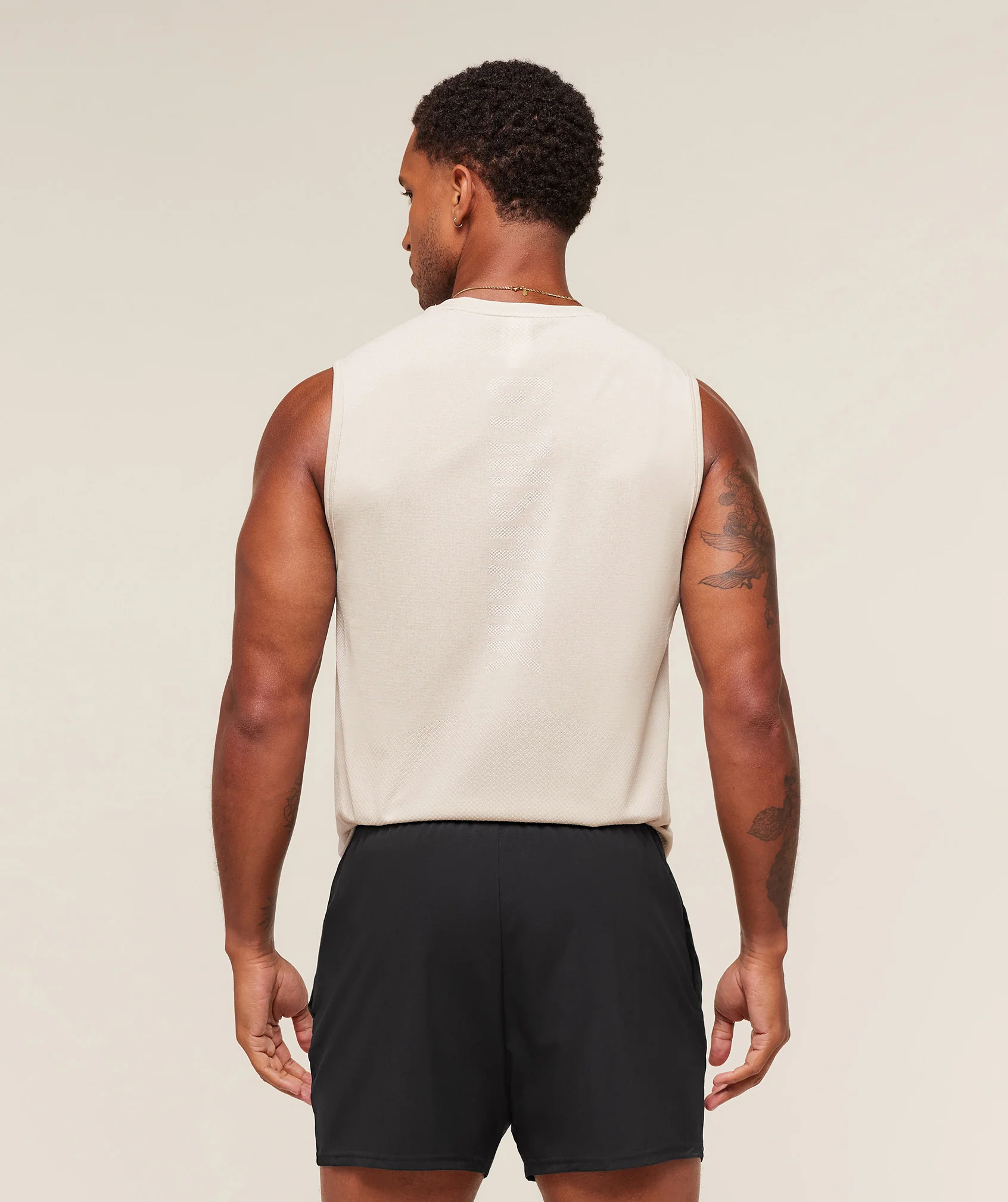 Gymshark Lightweight Seamless Tank - Pebble Grey/White - Image 2