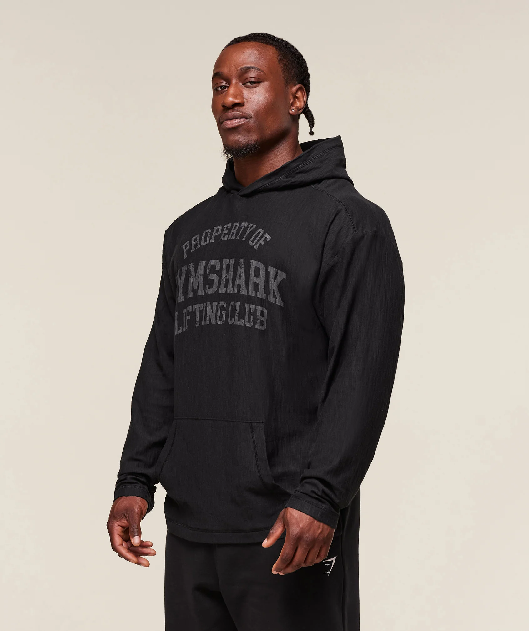 Gymshark Lightweight Slub Textured Hoodie - Black - Image 3