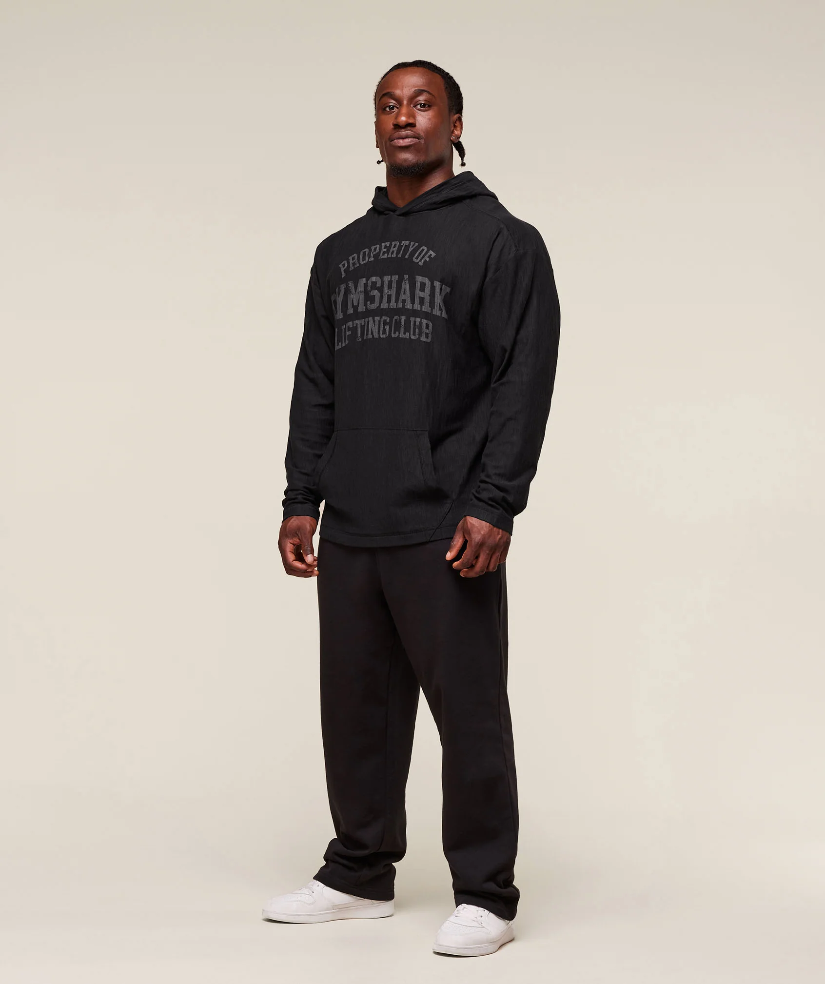 Gymshark Lightweight Slub Textured Hoodie - Black - Image 5