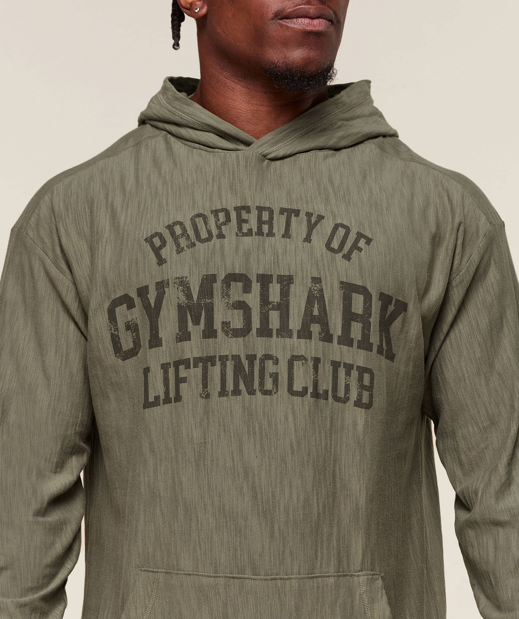 Gymshark Lightweight Slub Textured Hoodie - Utility Green - Image 4