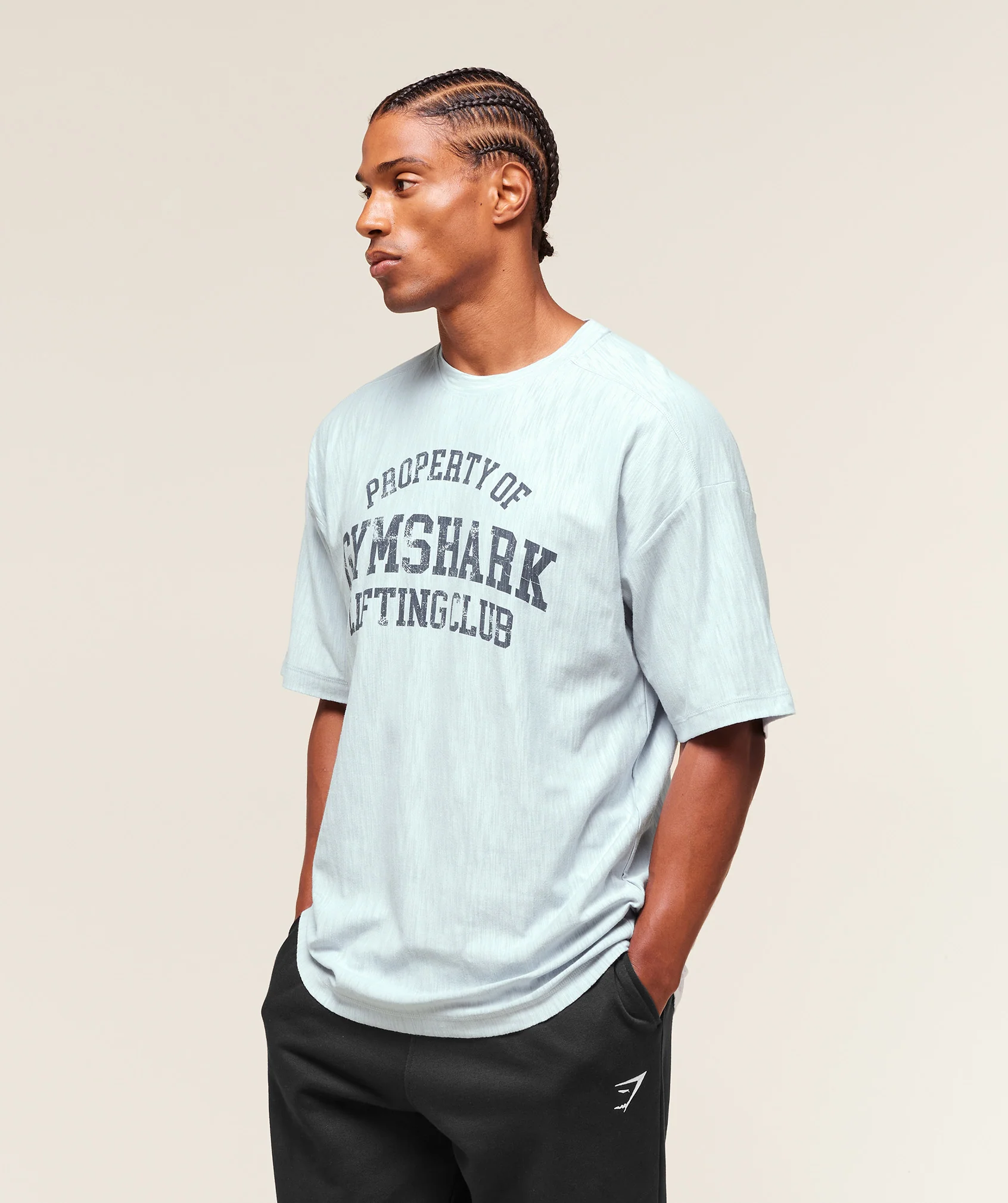 Gymshark Lightweight Slub Textured T-Shirt - Smoke Blue - Image 2