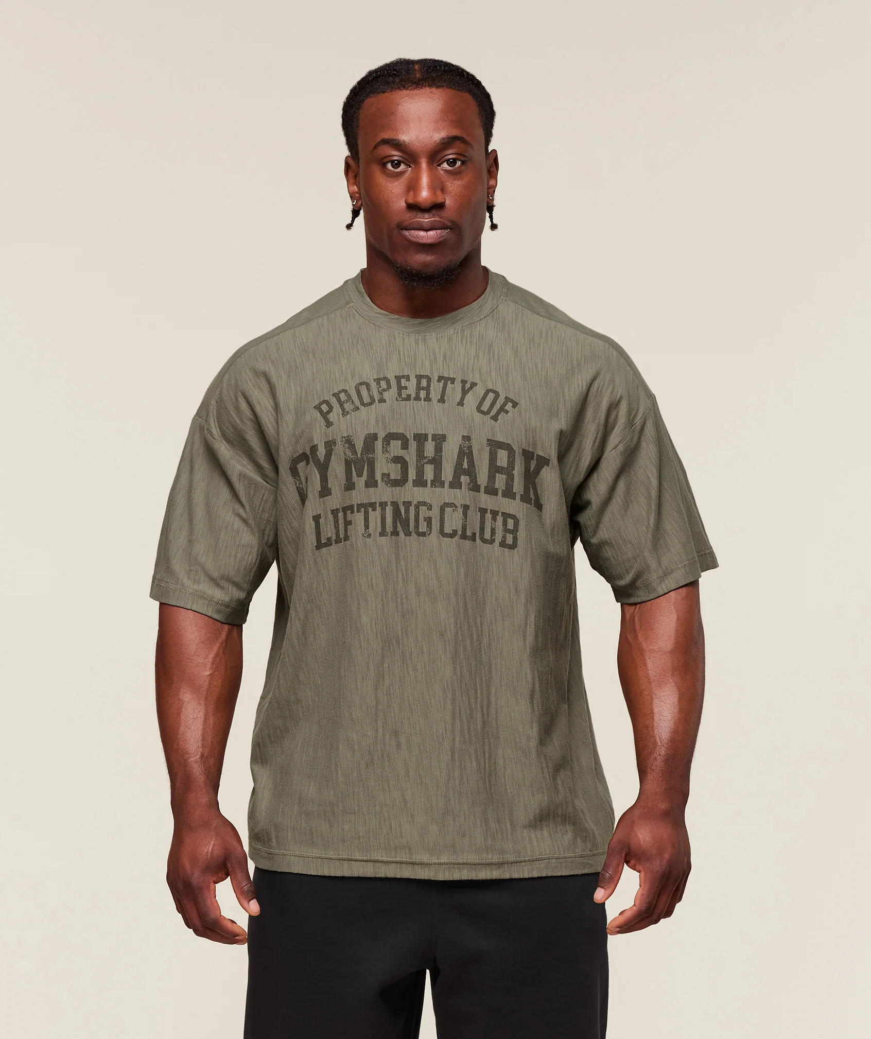 Gymshark Lightweight Slub Textured T-Shirt - Utility Green - Image 4