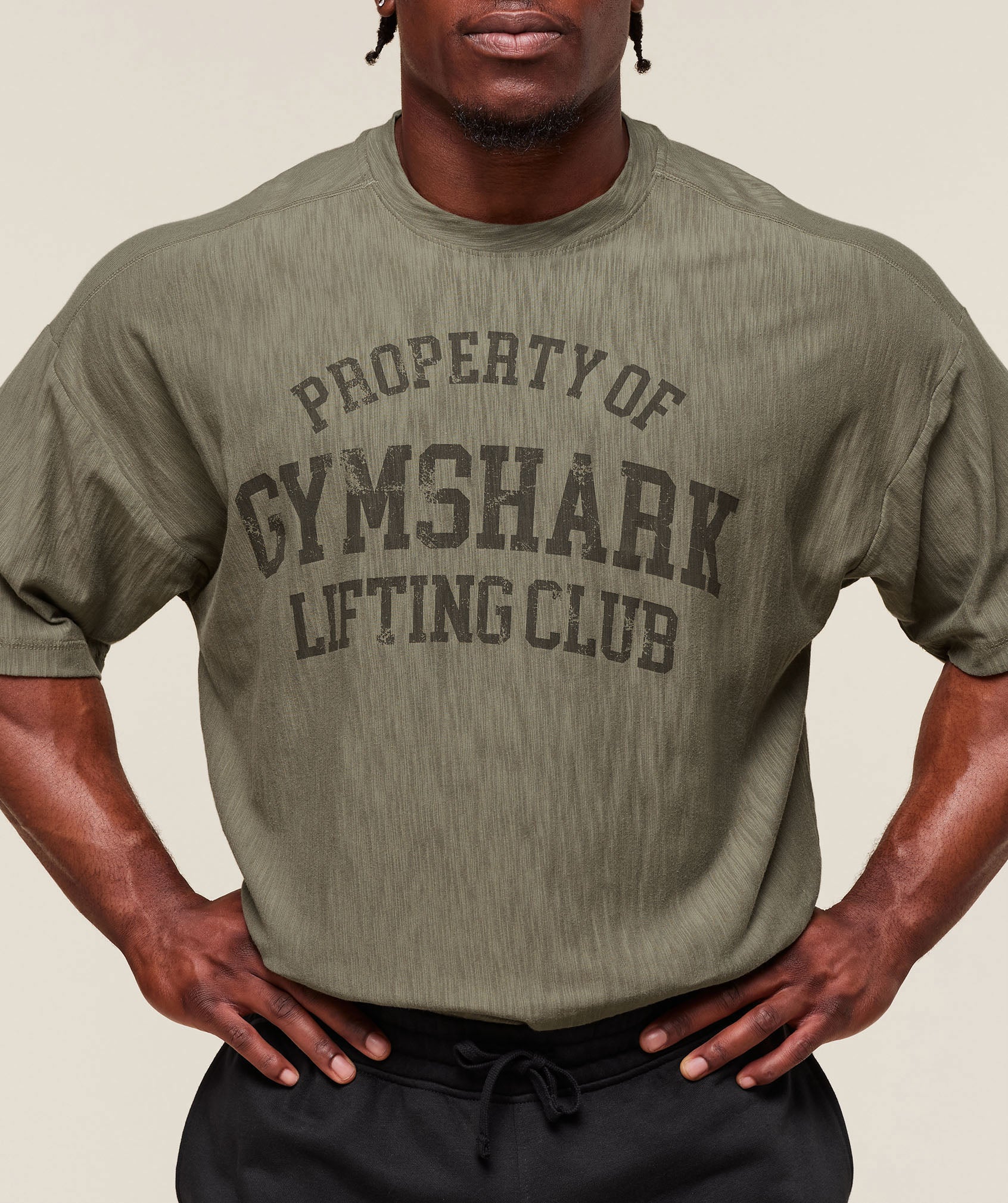 Gymshark Lightweight Slub Textured T-Shirt - Utility Green - Image 5