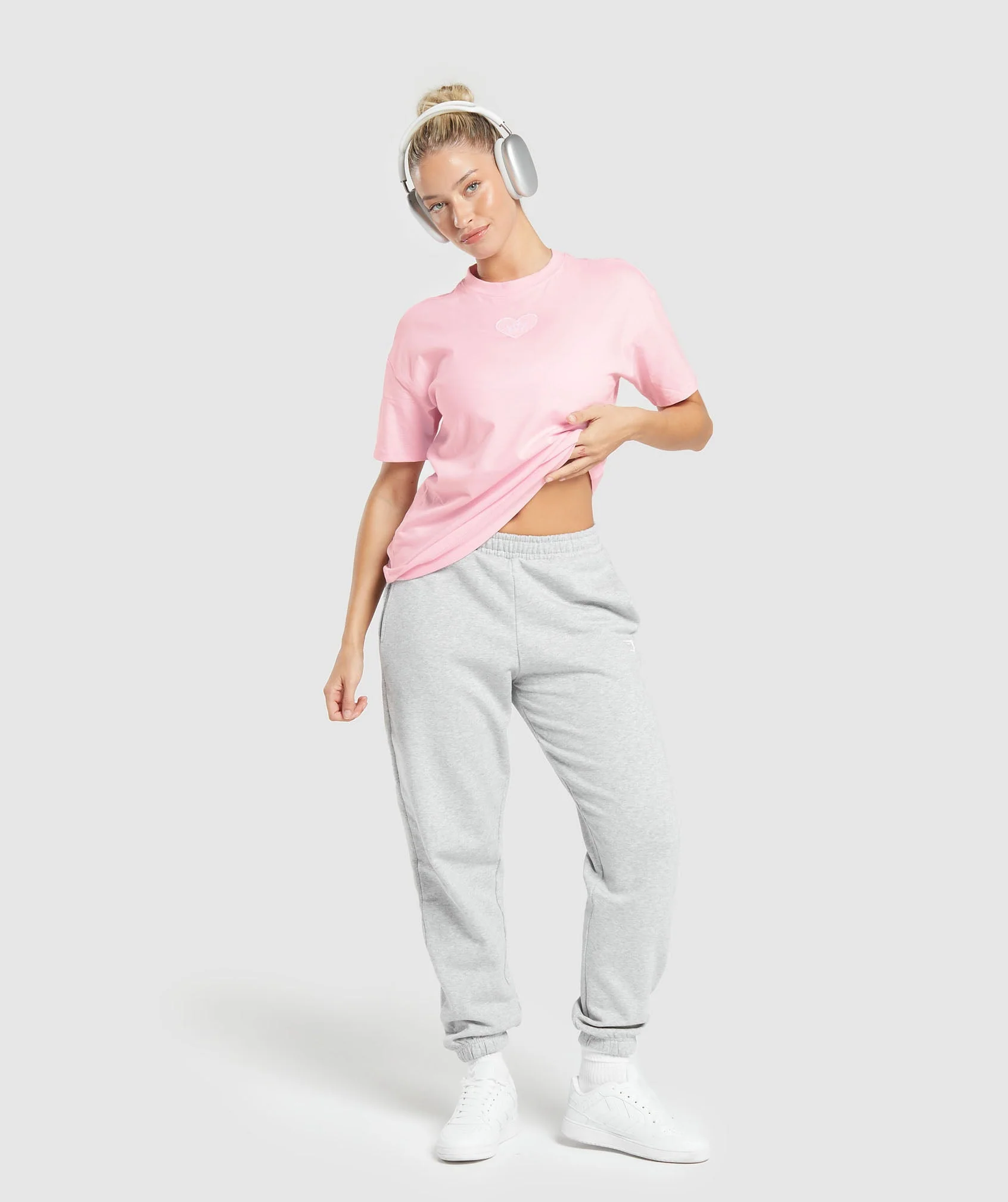 Gymshark Love Hearts Oversized T-Shirt - Dolly Pink - Image 4