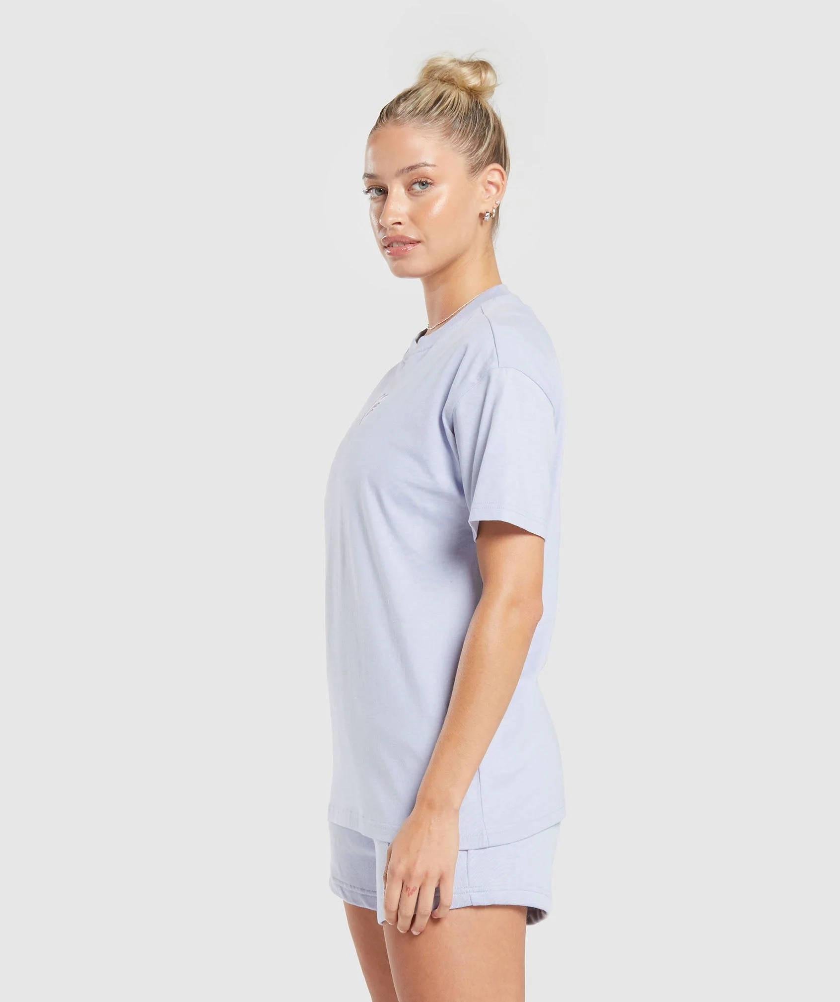 Gymshark Love Hearts Oversized T-Shirt - Silver Lilac - Image 3