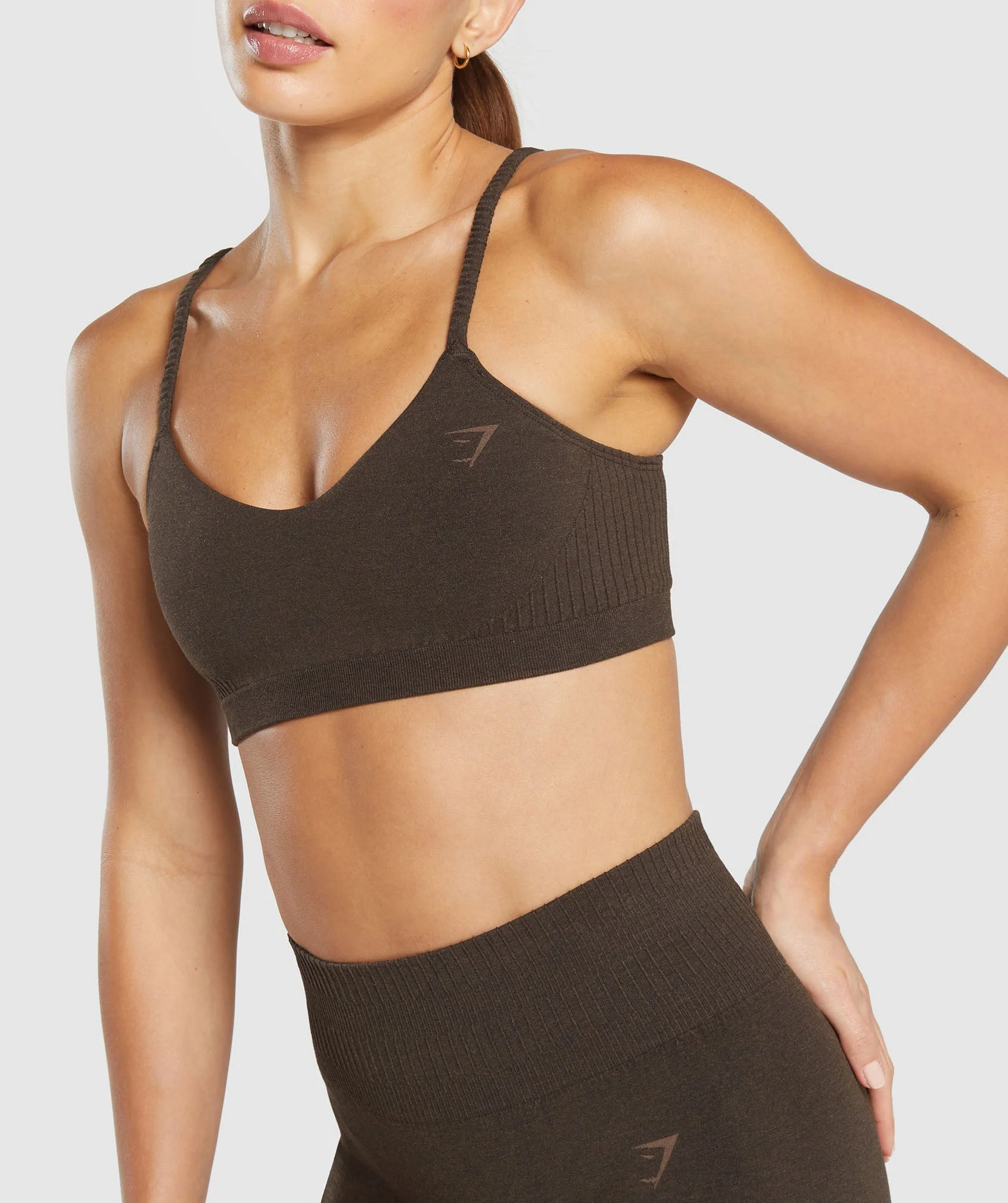 Gymshark Luxe Seamless Bralette - Walnut Brown Marl - Image 5