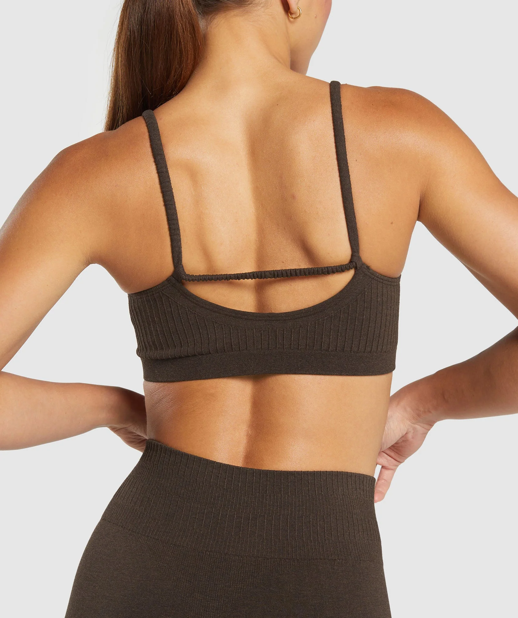 Gymshark Luxe Seamless Bralette - Walnut Brown Marl - Image 6