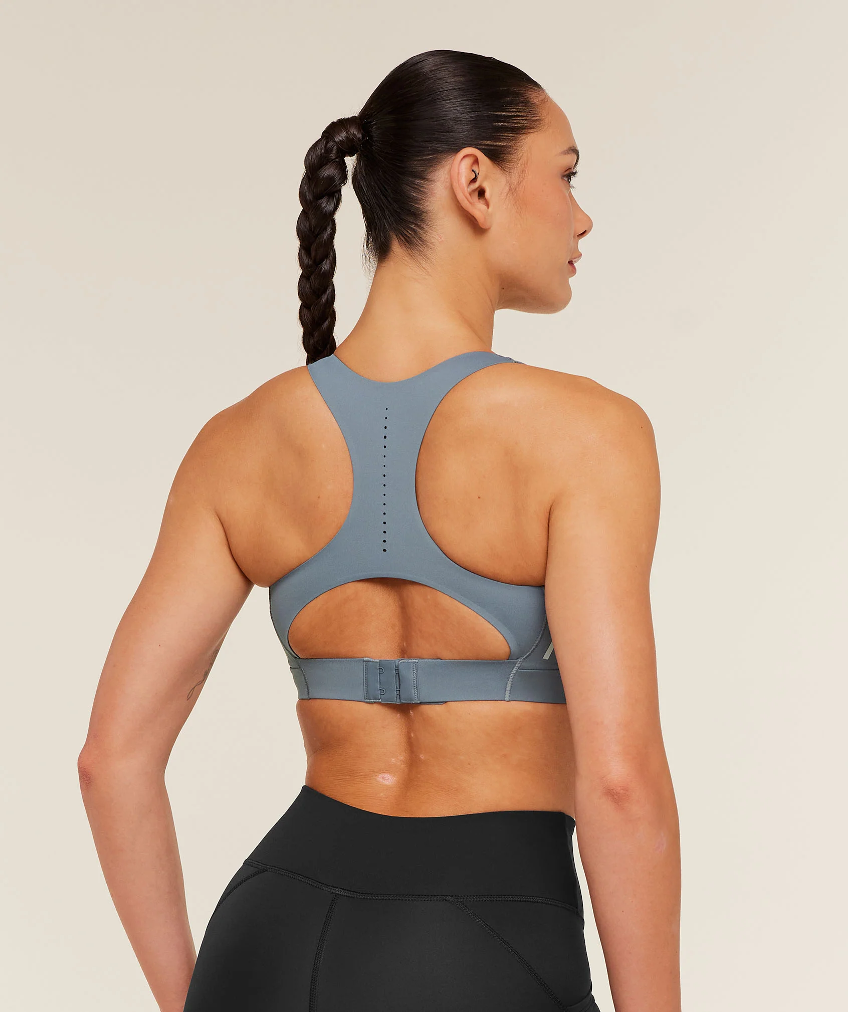 Gymshark Medium Support Running Sports Bra - Iron Blue - Image 2