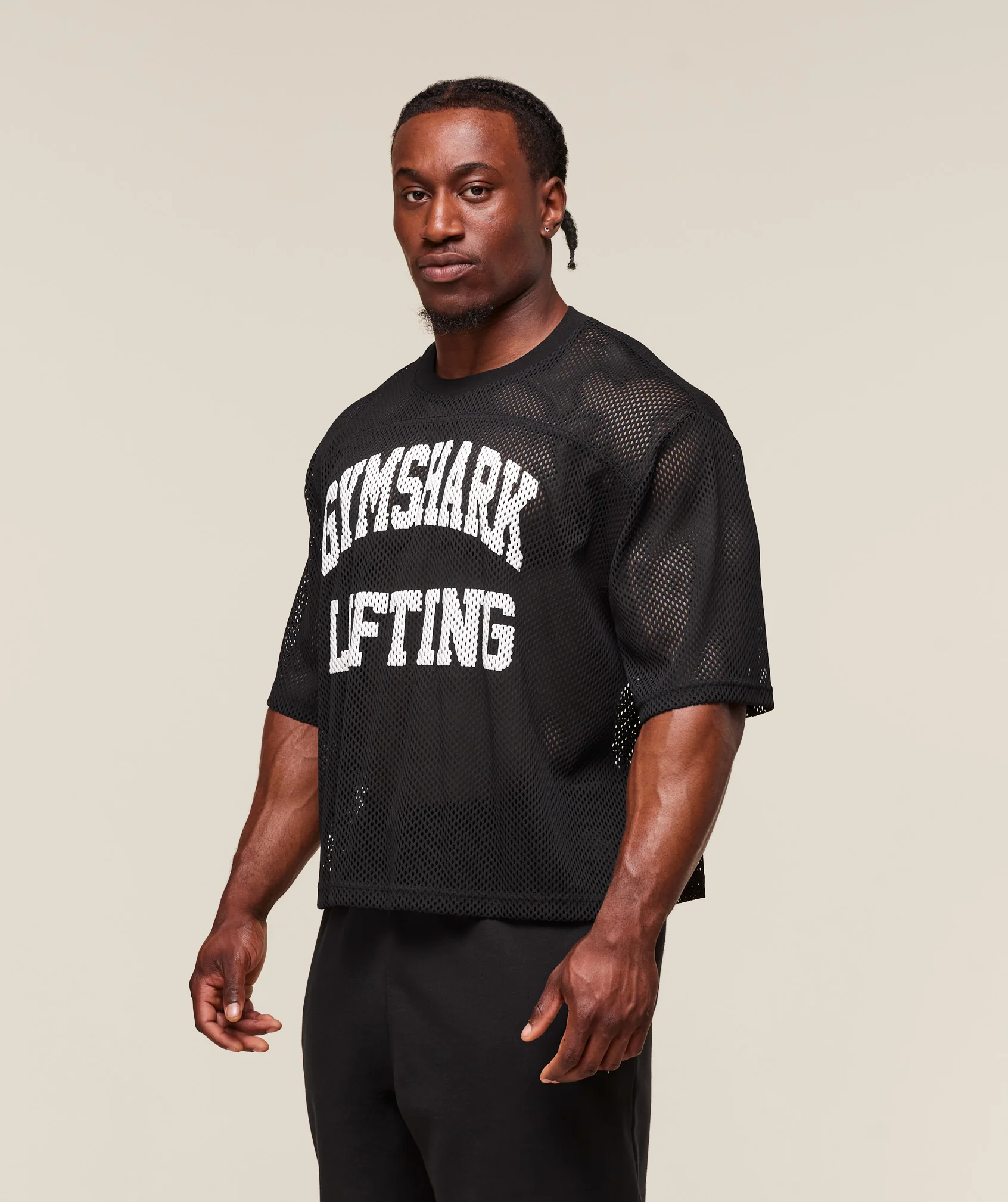 Gymshark Mesh Oversized T-Shirt - Black - Image 3