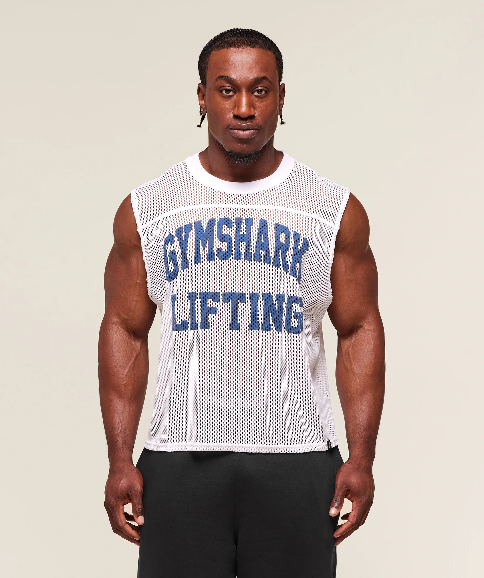 Gymshark Mesh Oversized Tank - White