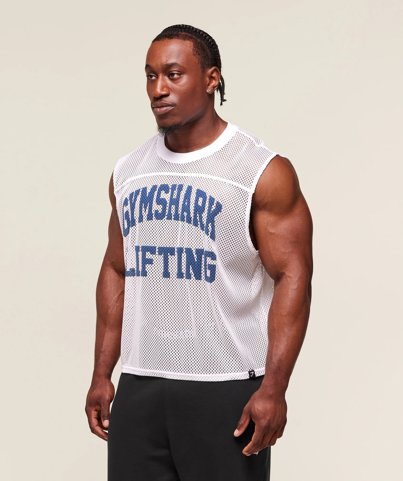 Gymshark Mesh Oversized Tank - White - Image 3