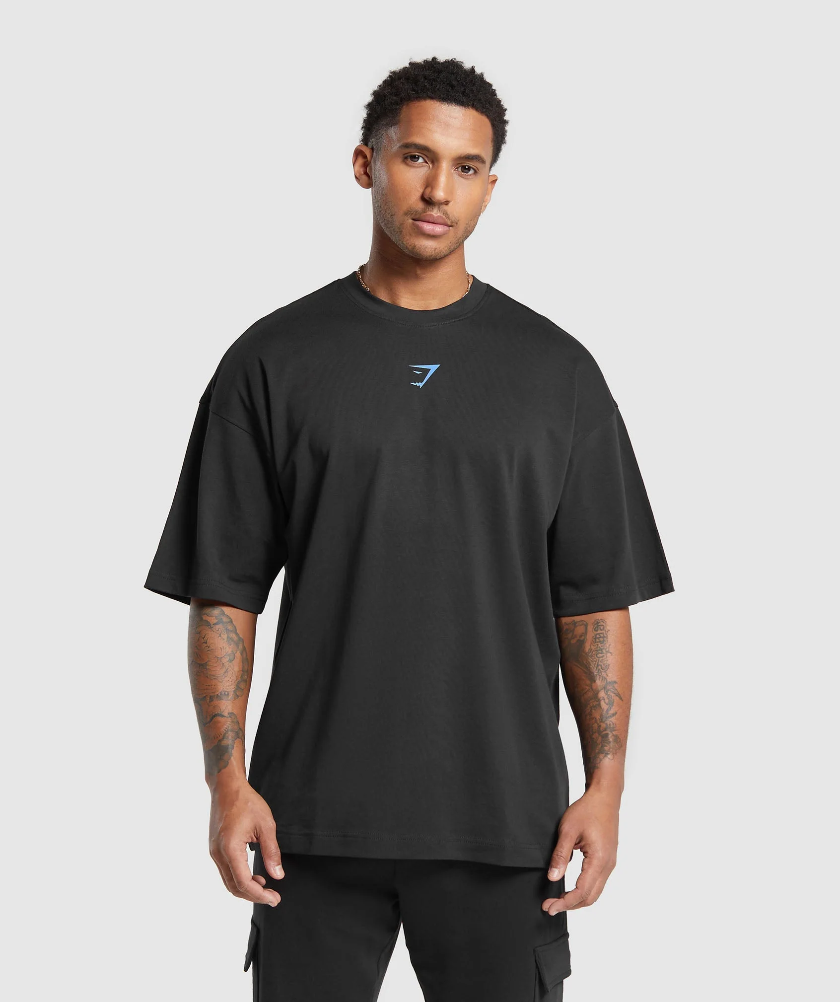 Gymshark Miami Graphic T-Shirt - Black/Lats Blue - Image 2