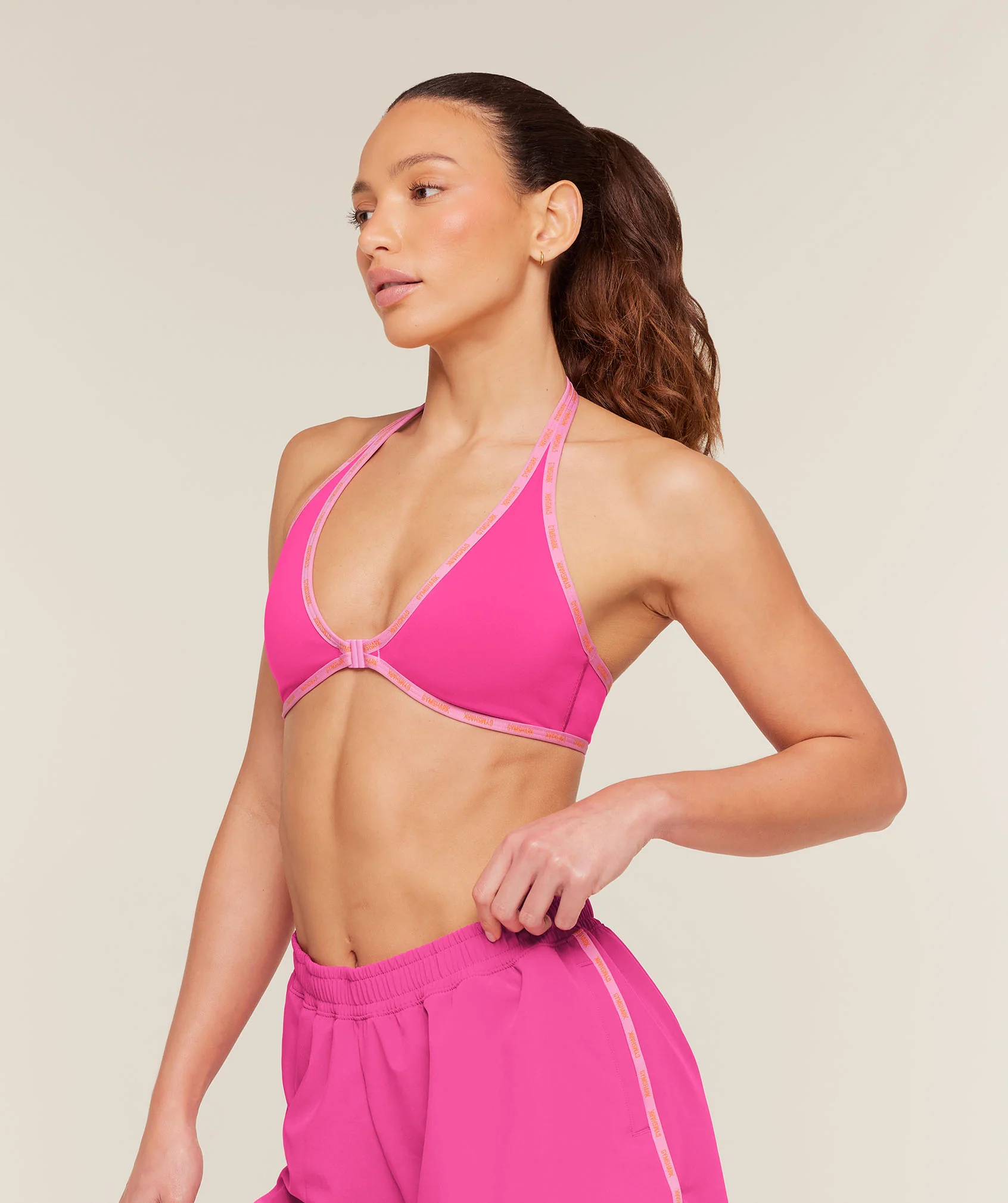 Gymshark Micro Logo Clasp Minimal Bra - Super-Set Pink - Image 3