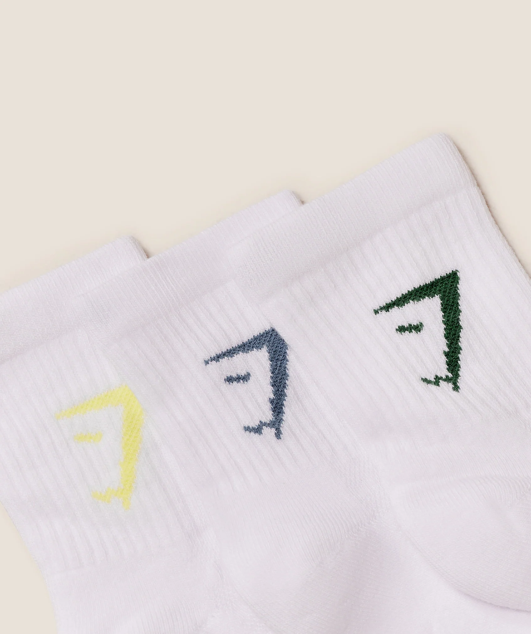 Gymshark Midi 3pk Socks - Lift Green/Worn Blue/Sorbet Yellow - Image 2