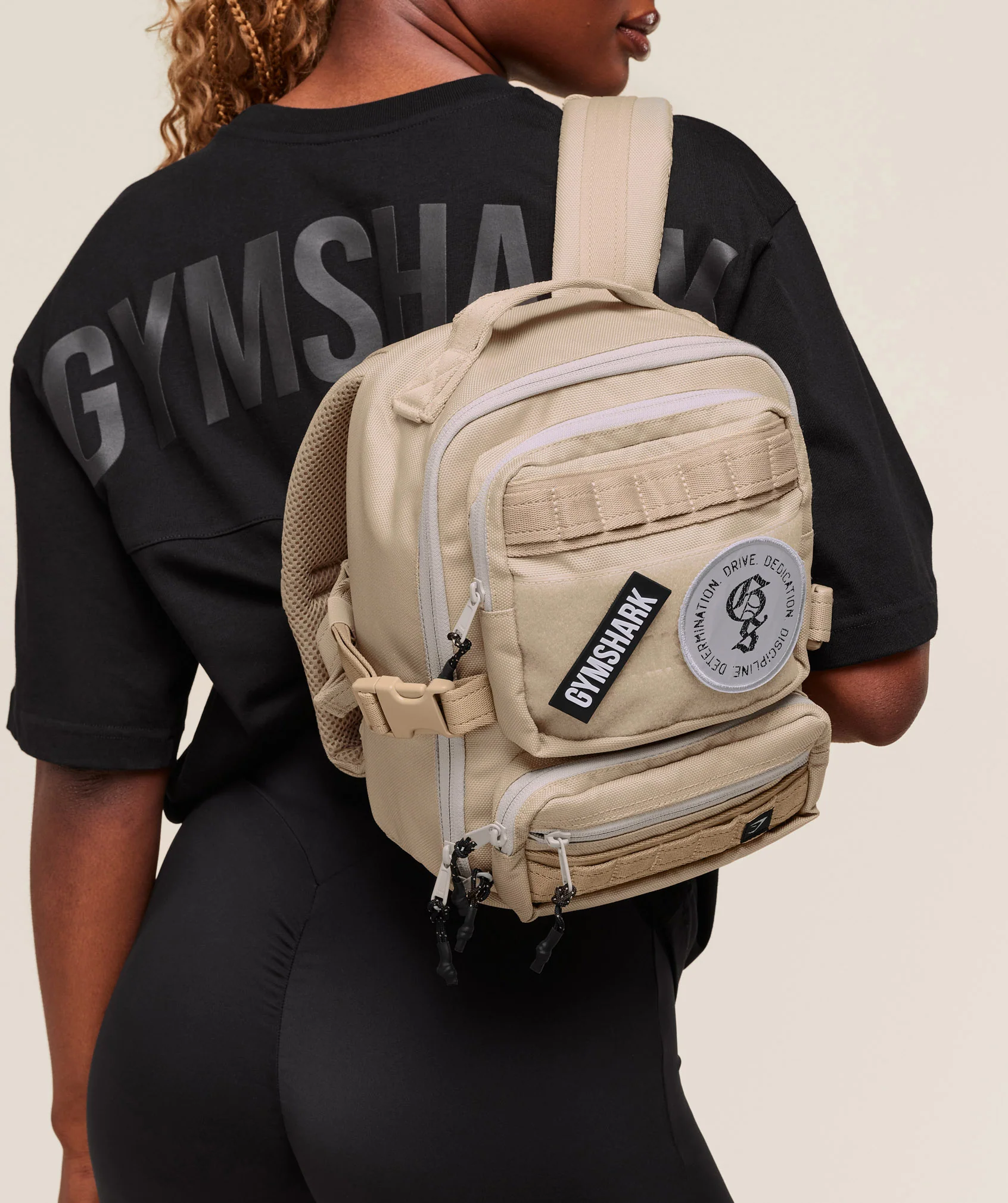 Gymshark Mini Tactical Backpack - Vanilla Beige/Pebble Grey - Image 6