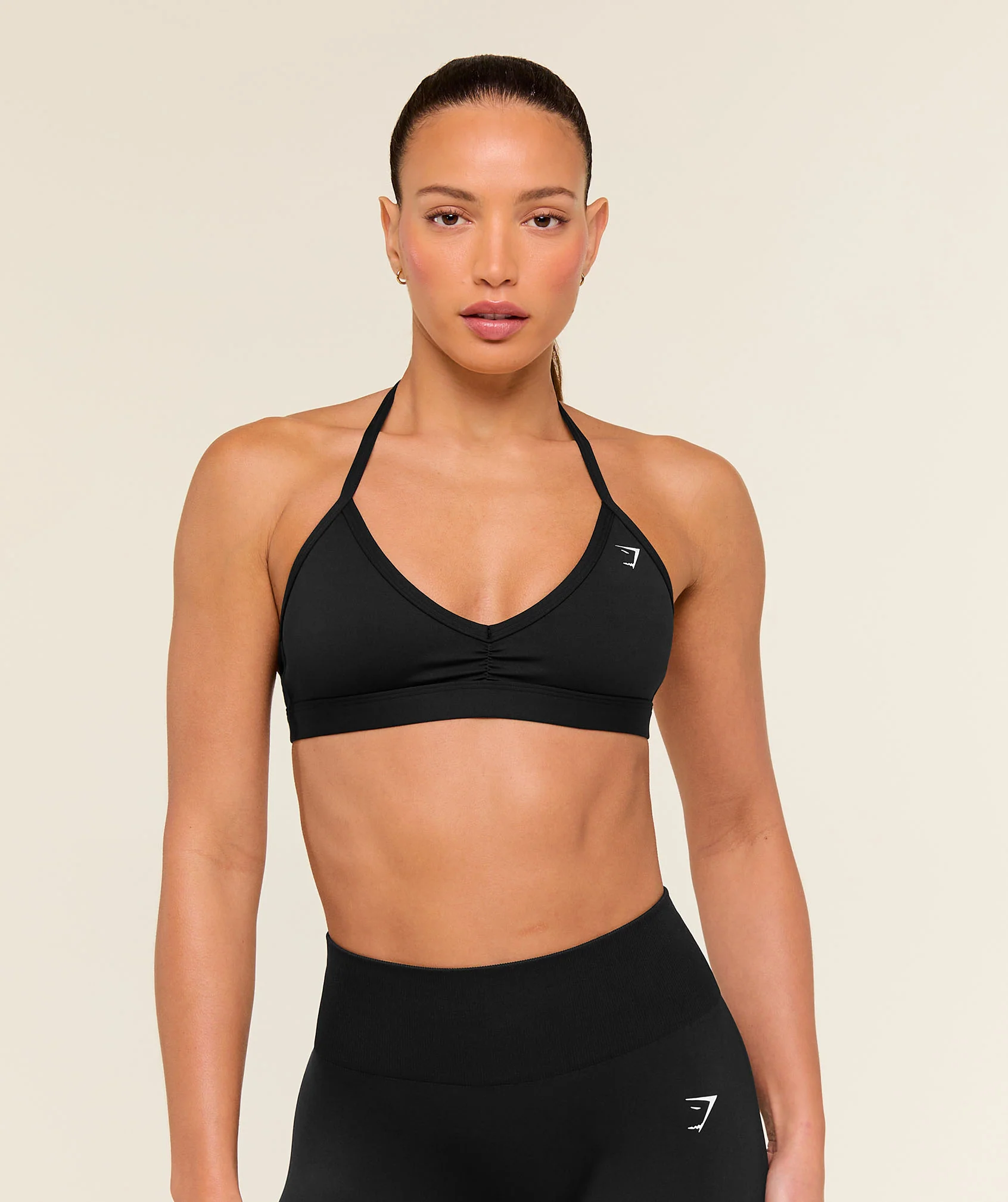 Gymshark Minimal Halterneck Sports Bra - Black