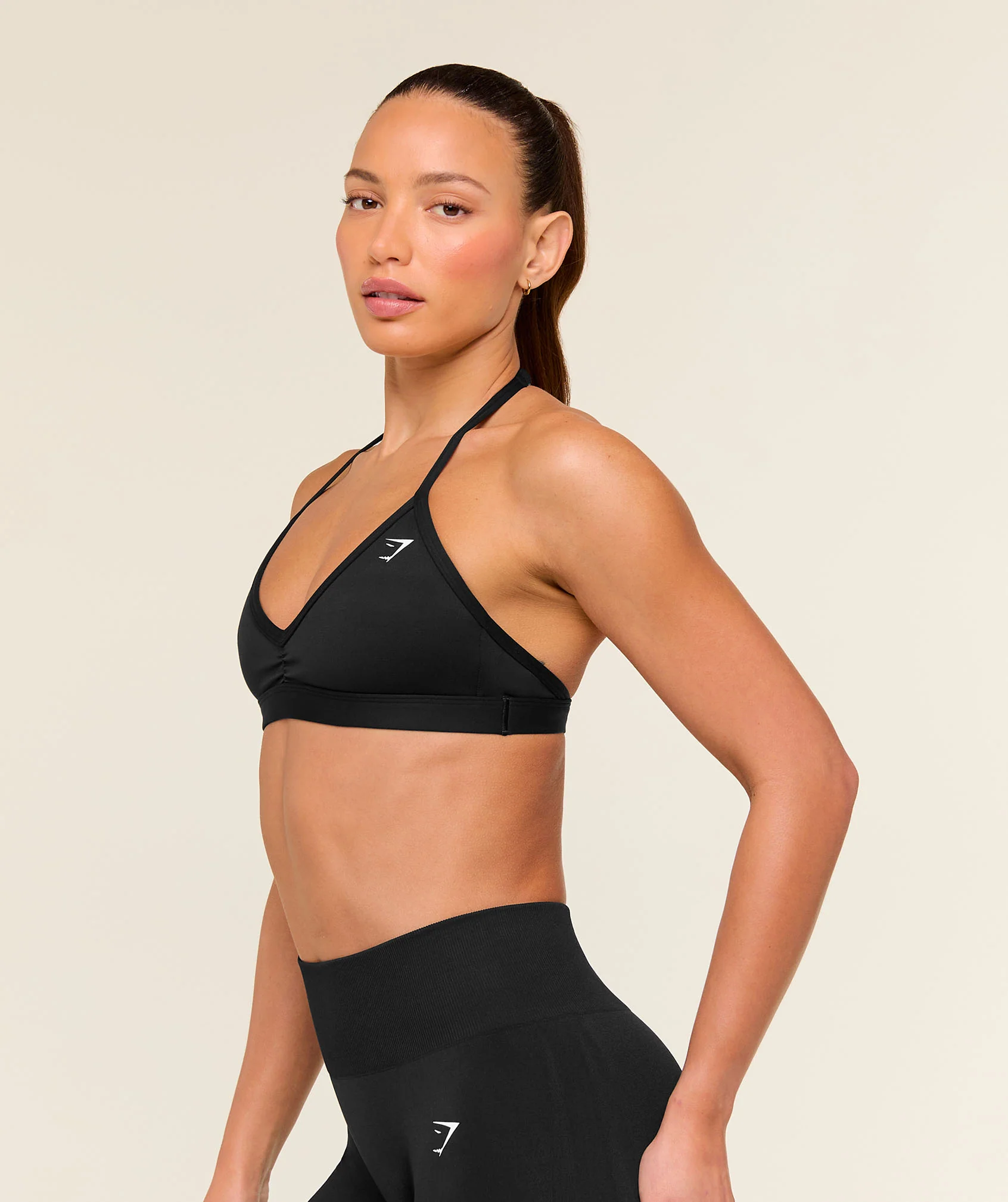 Gymshark Minimal Halterneck Sports Bra - Black - Image 3