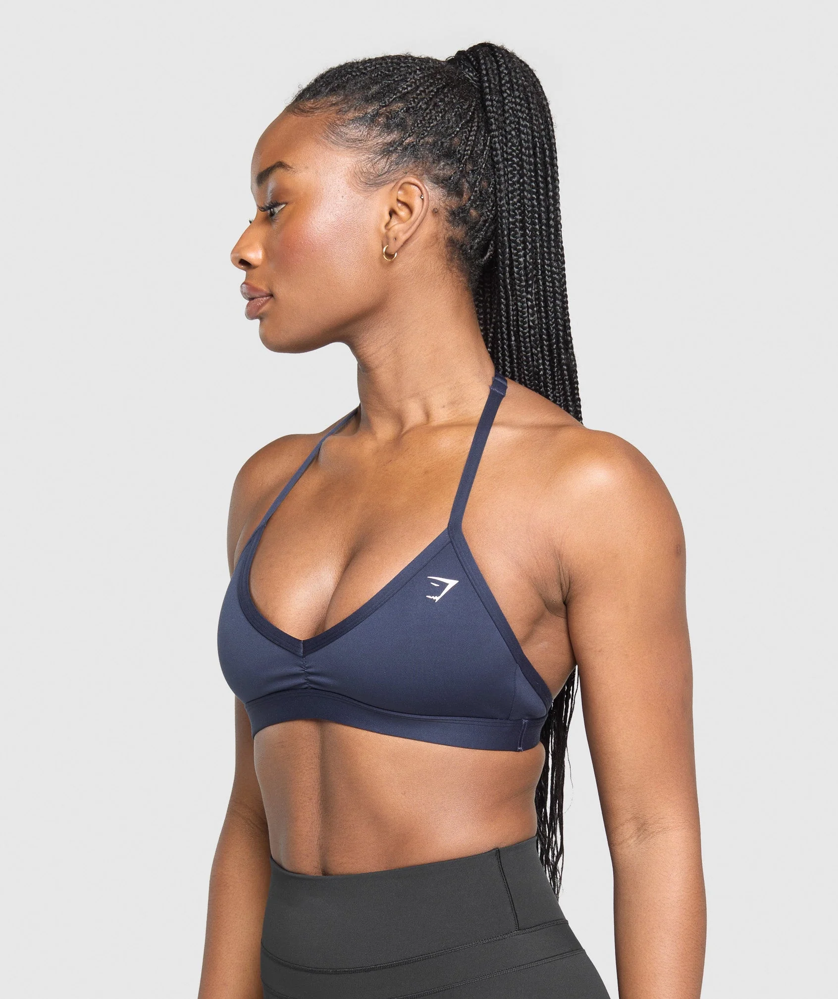 Gymshark Minimal Halterneck Sports Bra - Heavy Blue - Image 3