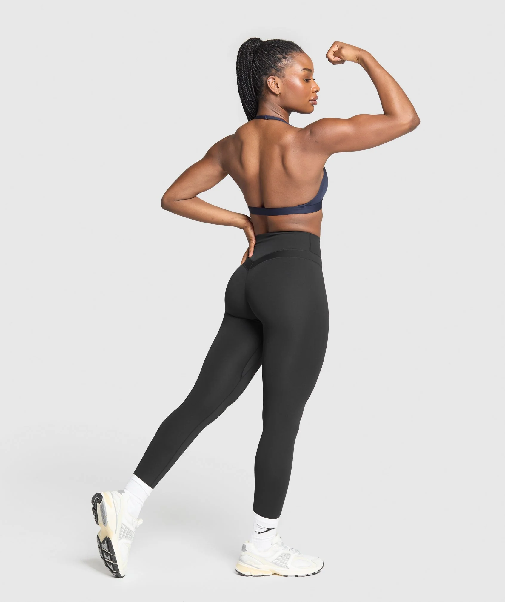 Gymshark Minimal Halterneck Sports Bra - Heavy Blue - Image 4