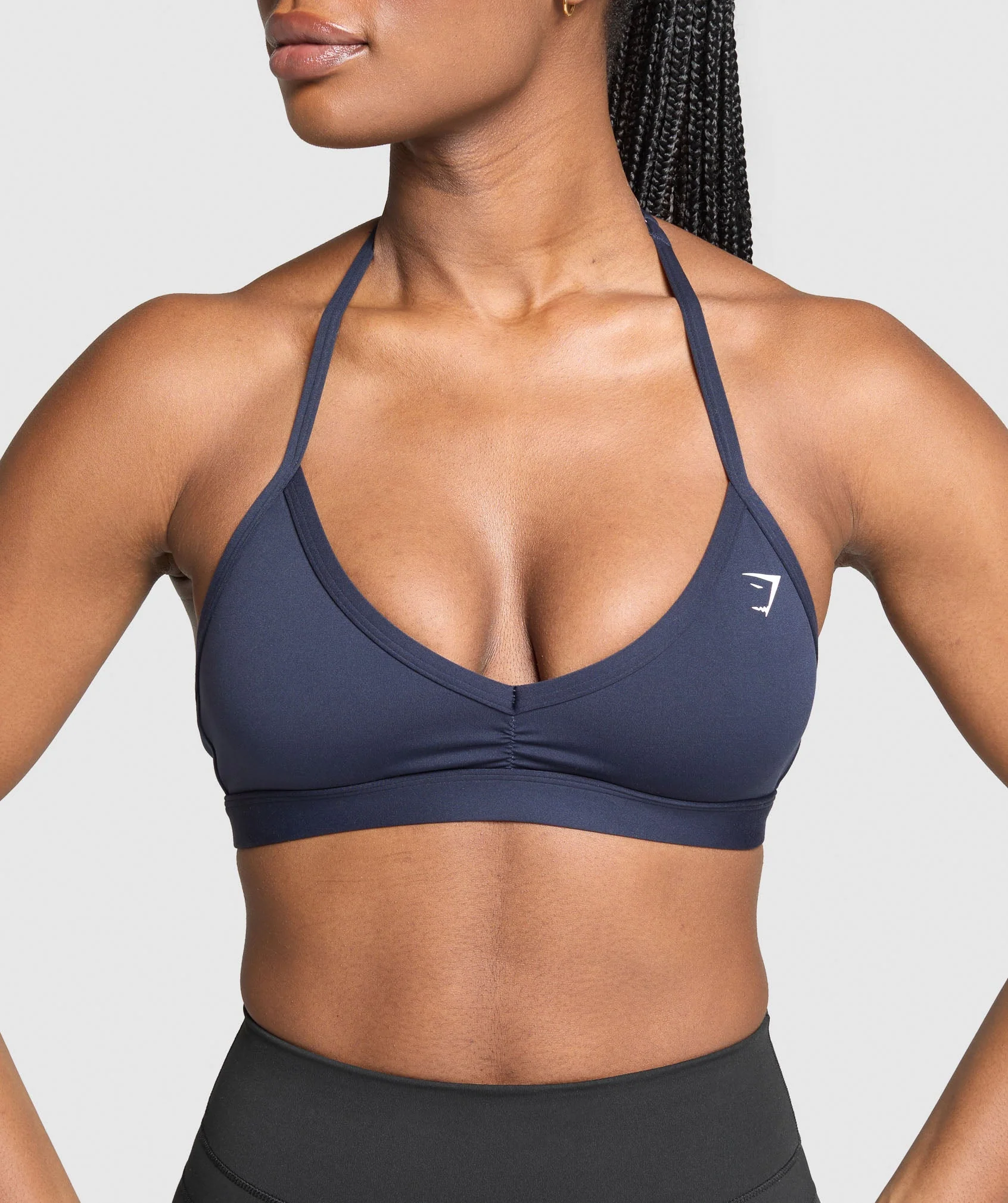 Gymshark Minimal Halterneck Sports Bra - Heavy Blue - Image 5