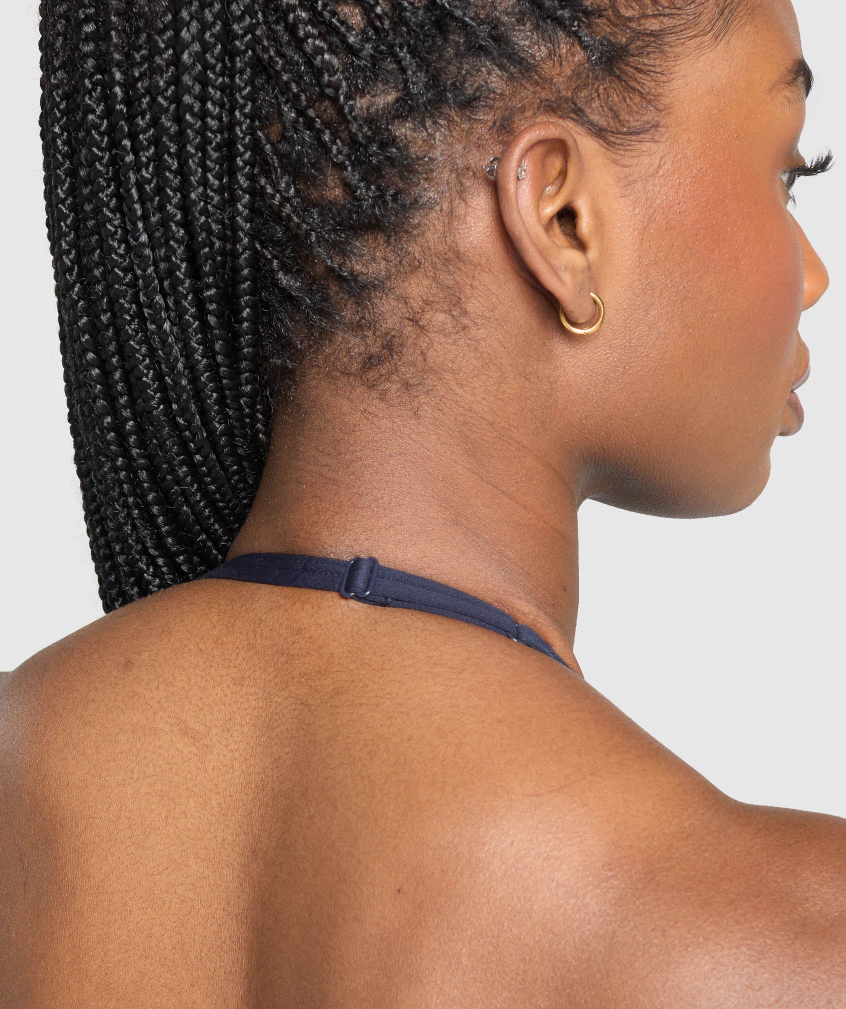 Gymshark Minimal Halterneck Sports Bra - Heavy Blue - Image 6