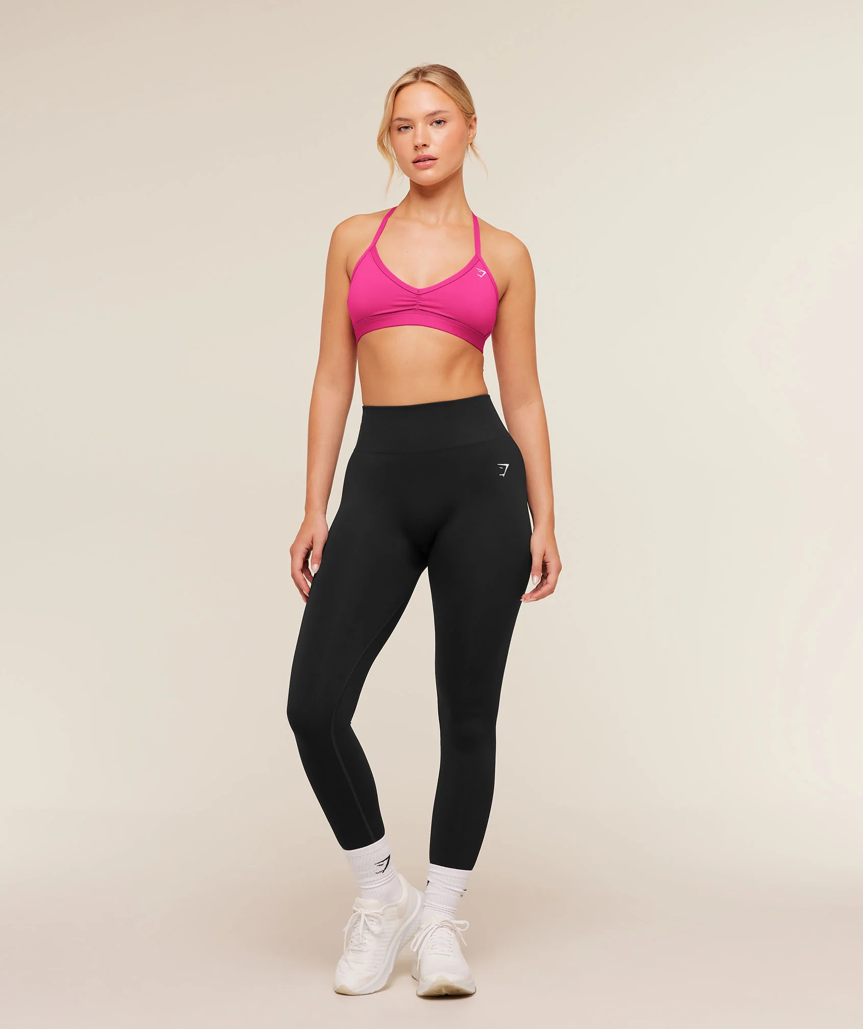 Gymshark Minimal Halterneck Sports Bra - Super-Set Pink - Image 4